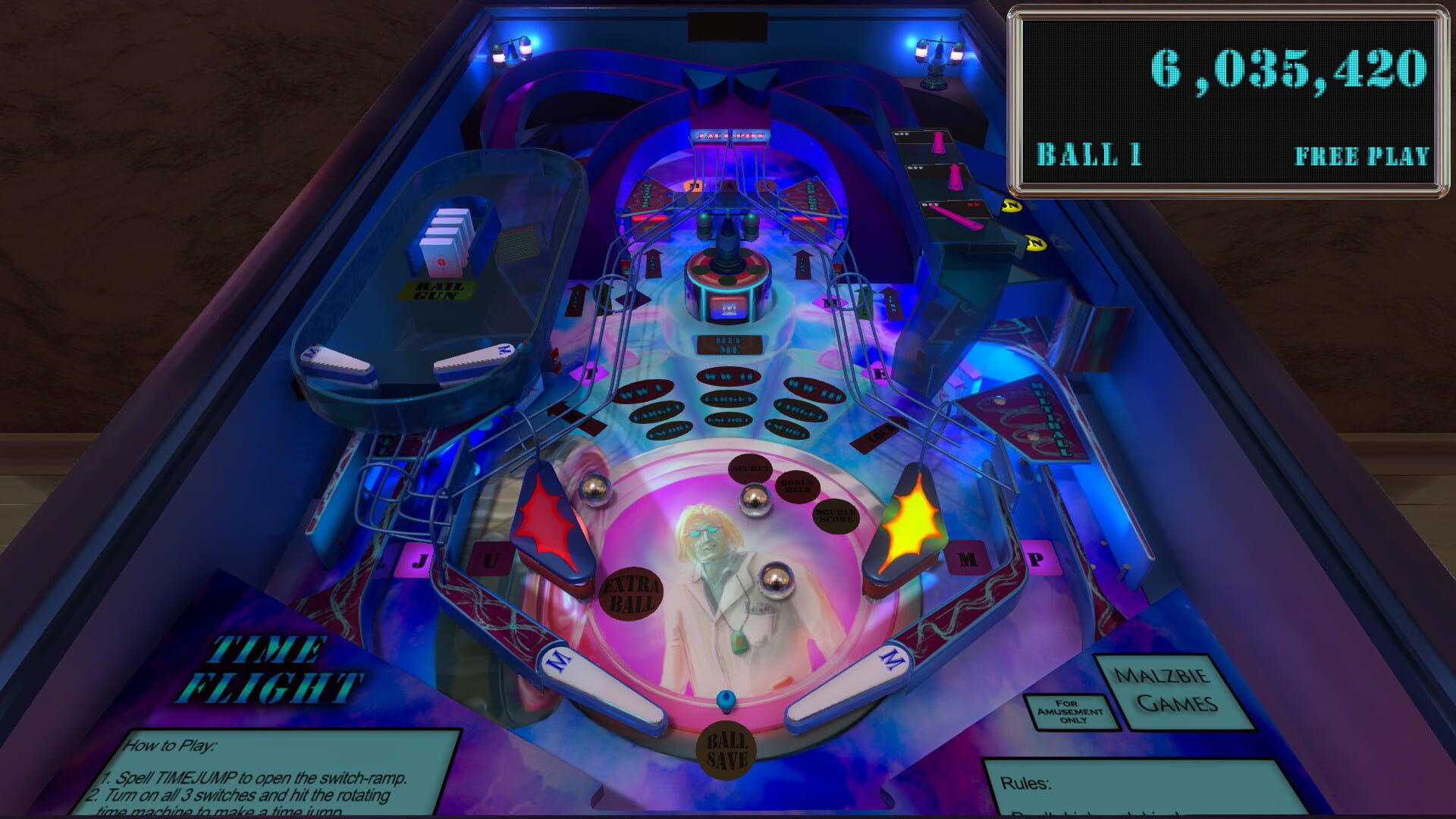 Malzbie's Pinball Collection: Time Flight - Screenshot