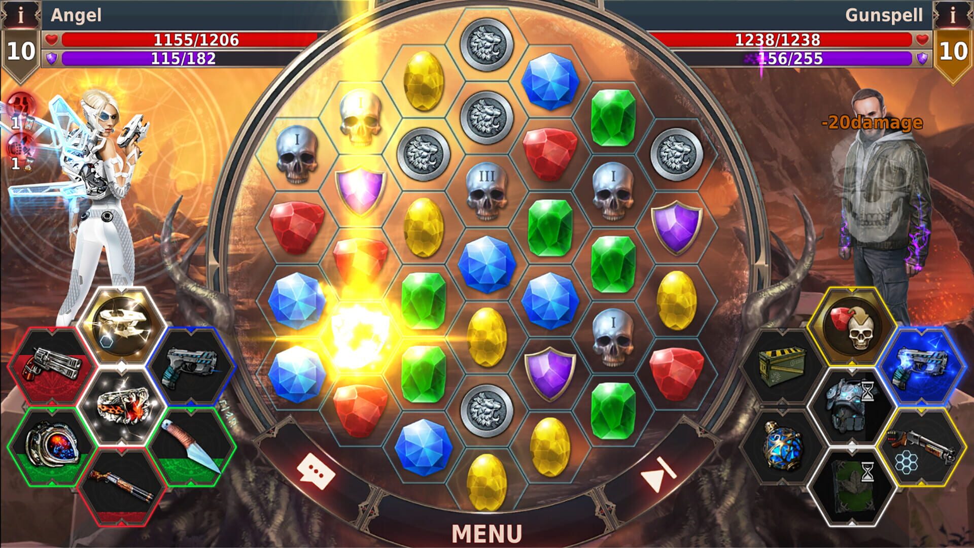 Gunspell 2: Match 3 Puzzle RPG - Screenshot