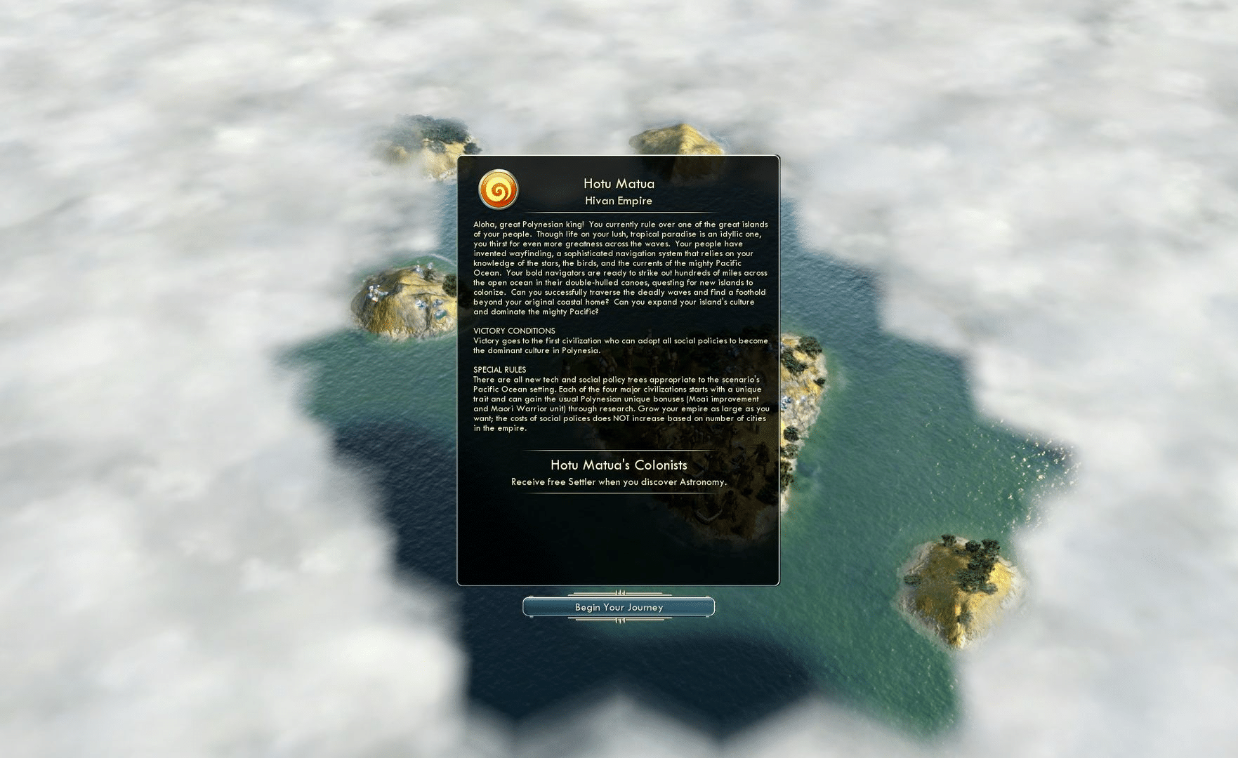 Sid Meier's Civilization V: Civ and Scenario Pack - Polynesia screenshot