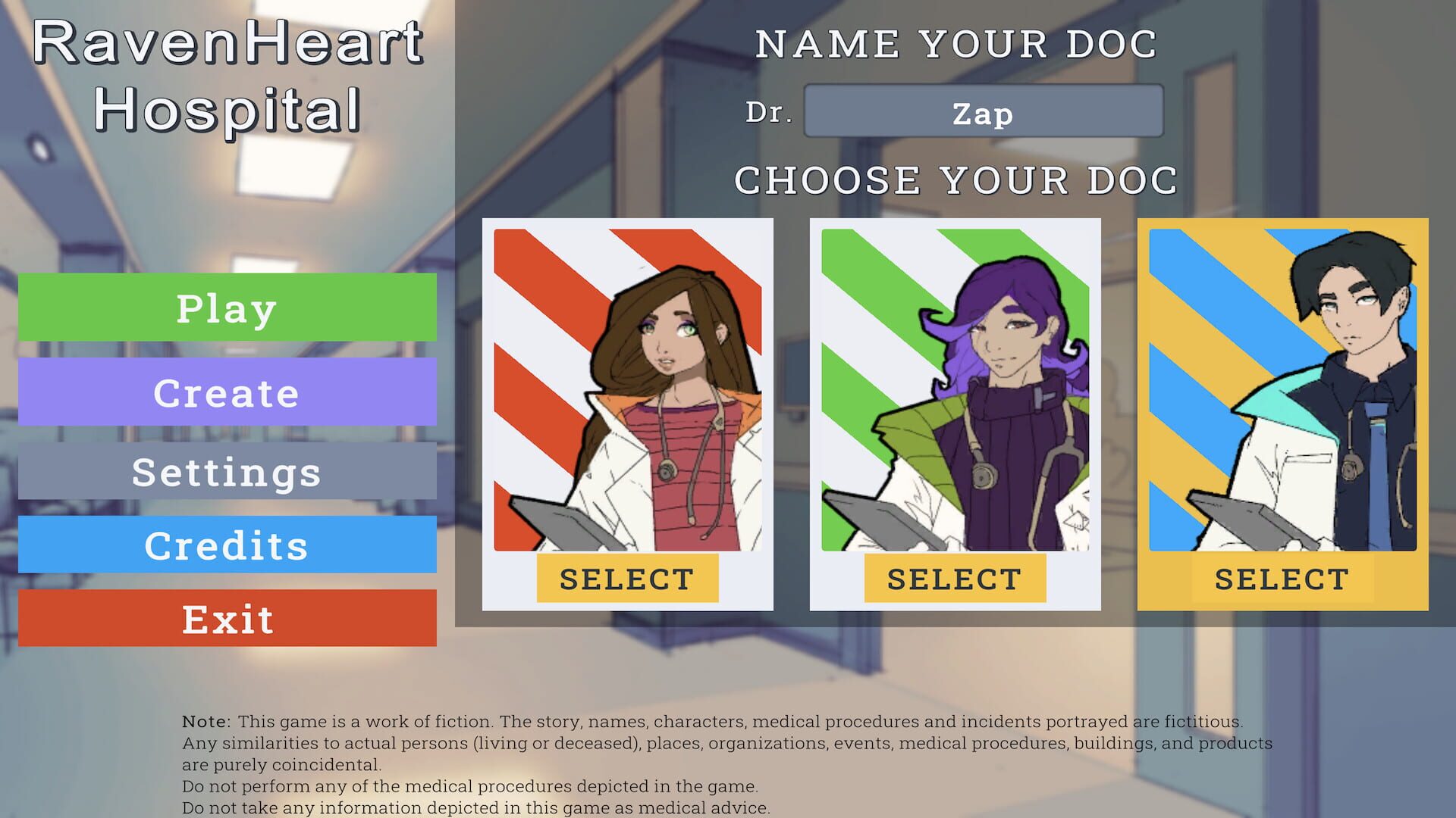 RavenHeart Hospital: A Medical Visual Novel - Screenshot