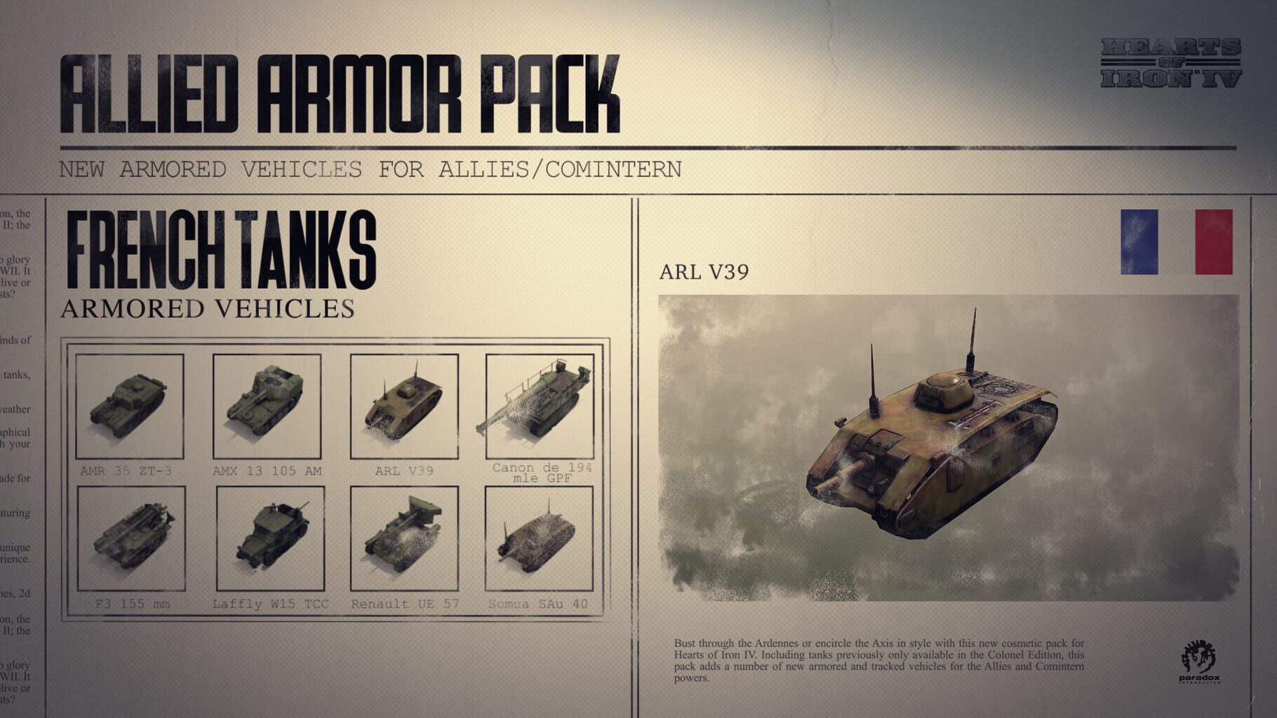 Hearts of Iron IV: Allied Armor Pack