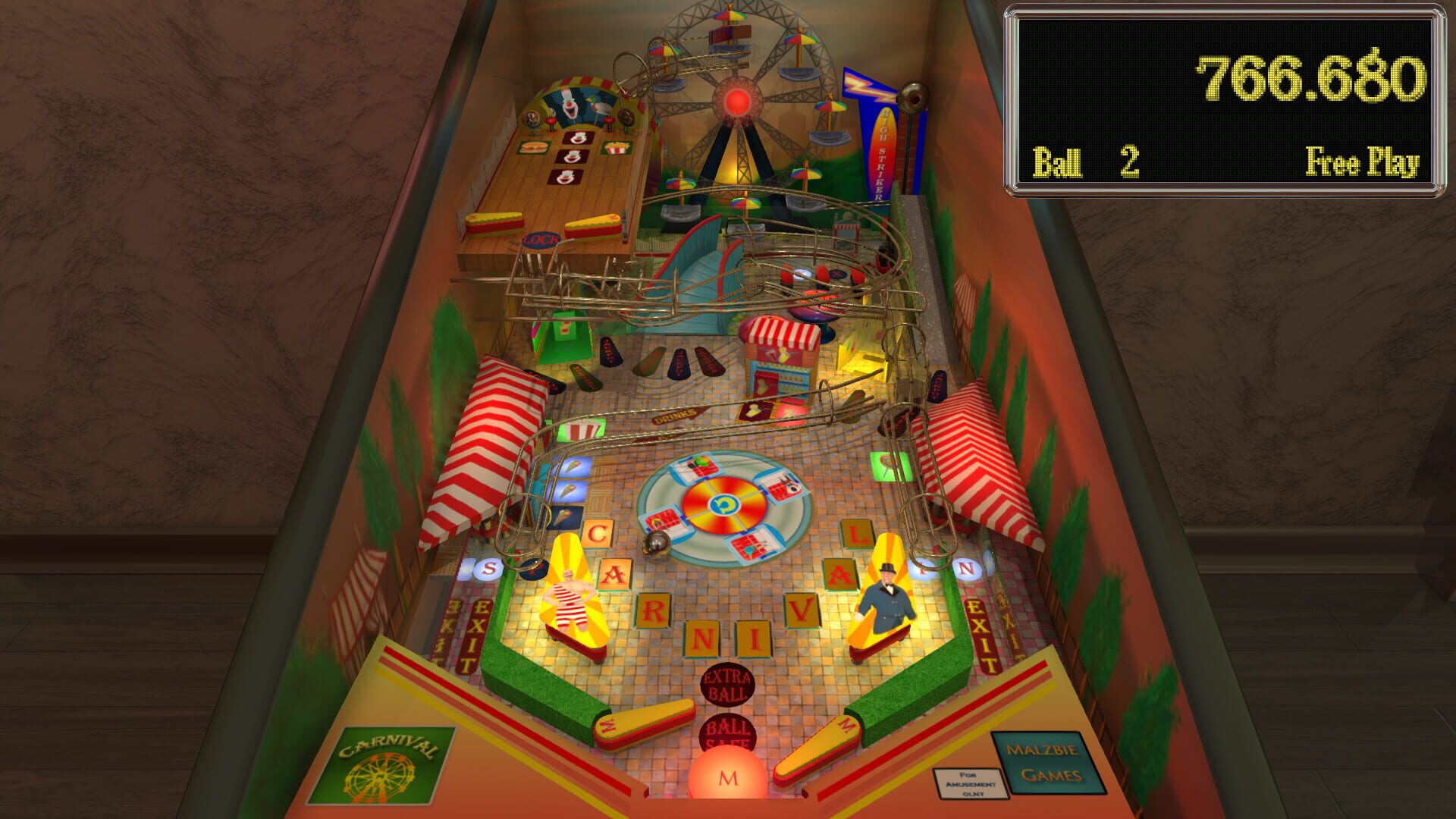 Malzbie's Pinball Collection: Carnival Table - Screenshot