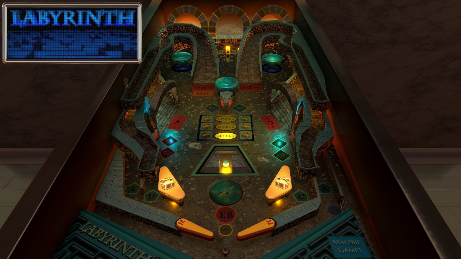 Malzbie's Pinball Collection: Labyrinth - Screenshot