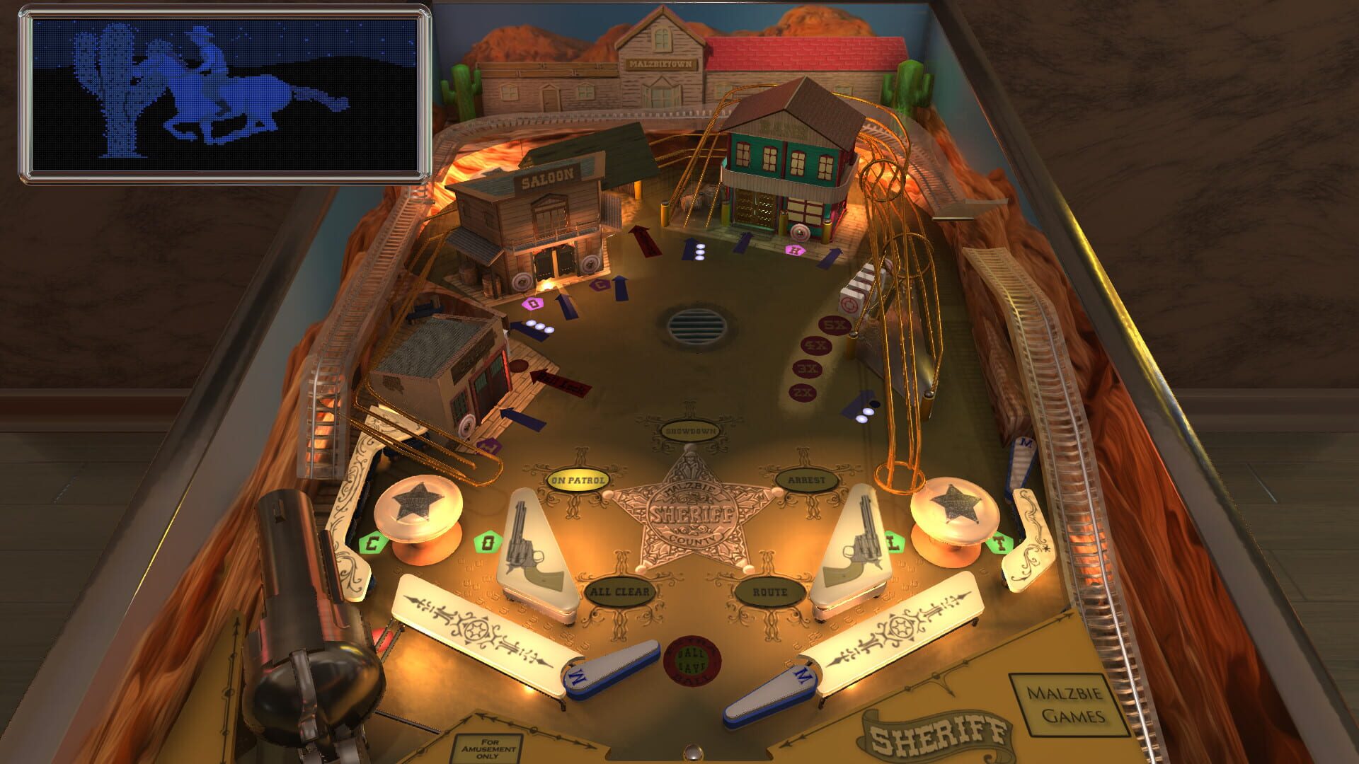 Malzbie's Pinball Collection: Sheriff Table - Screenshot