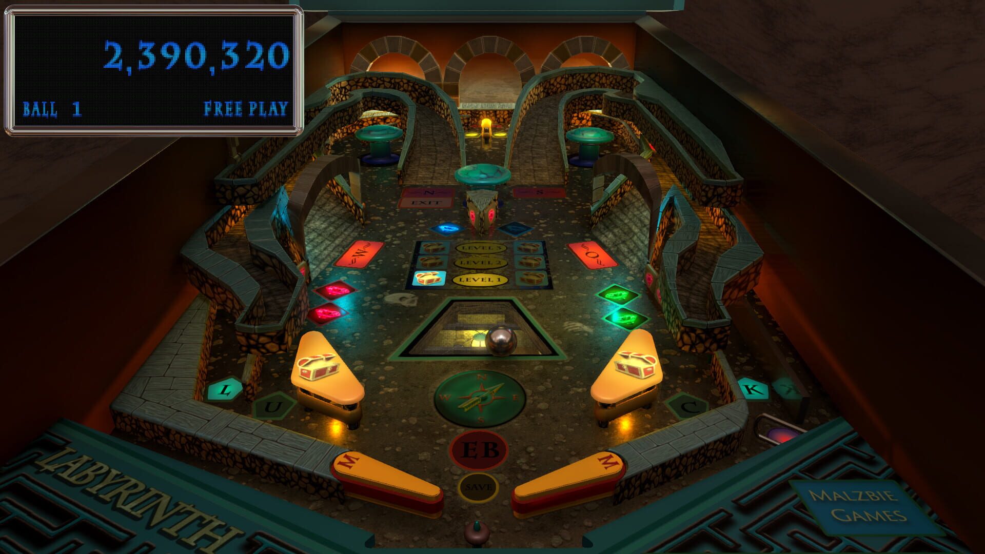 Malzbie's Pinball Collection: Labyrinth - Screenshot