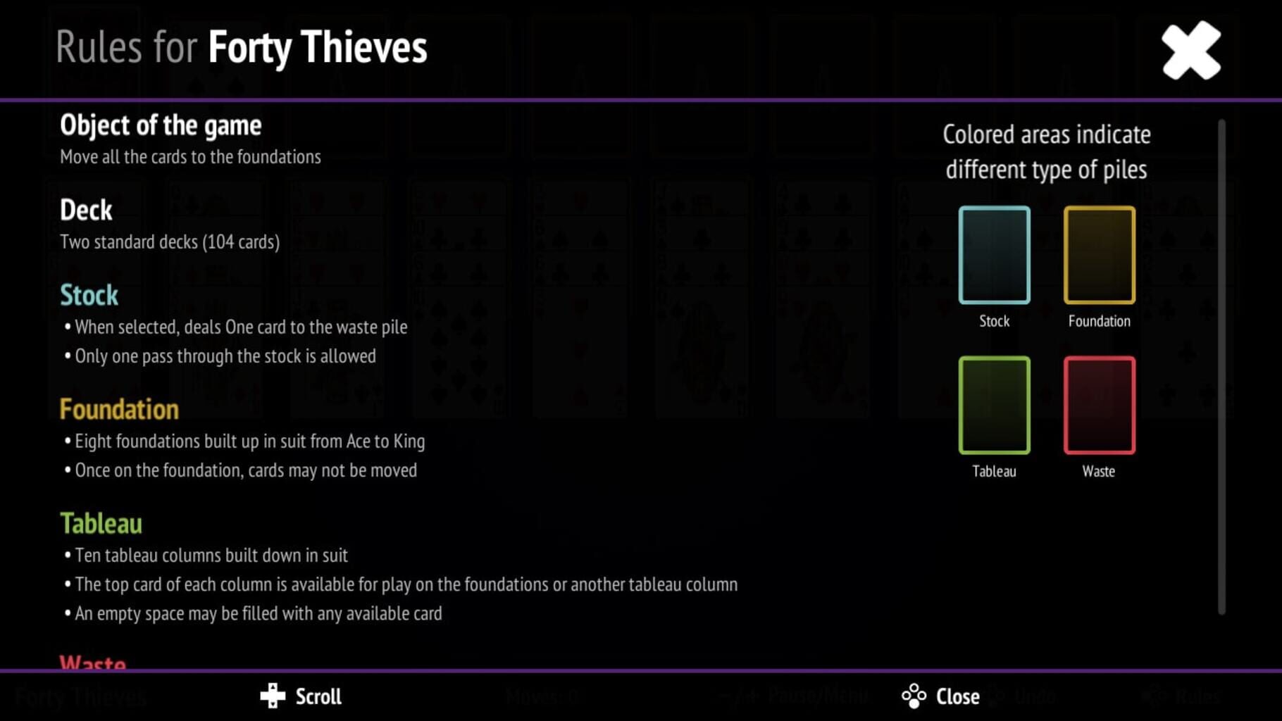 Forty Thieves Solitaire Collection screenshot