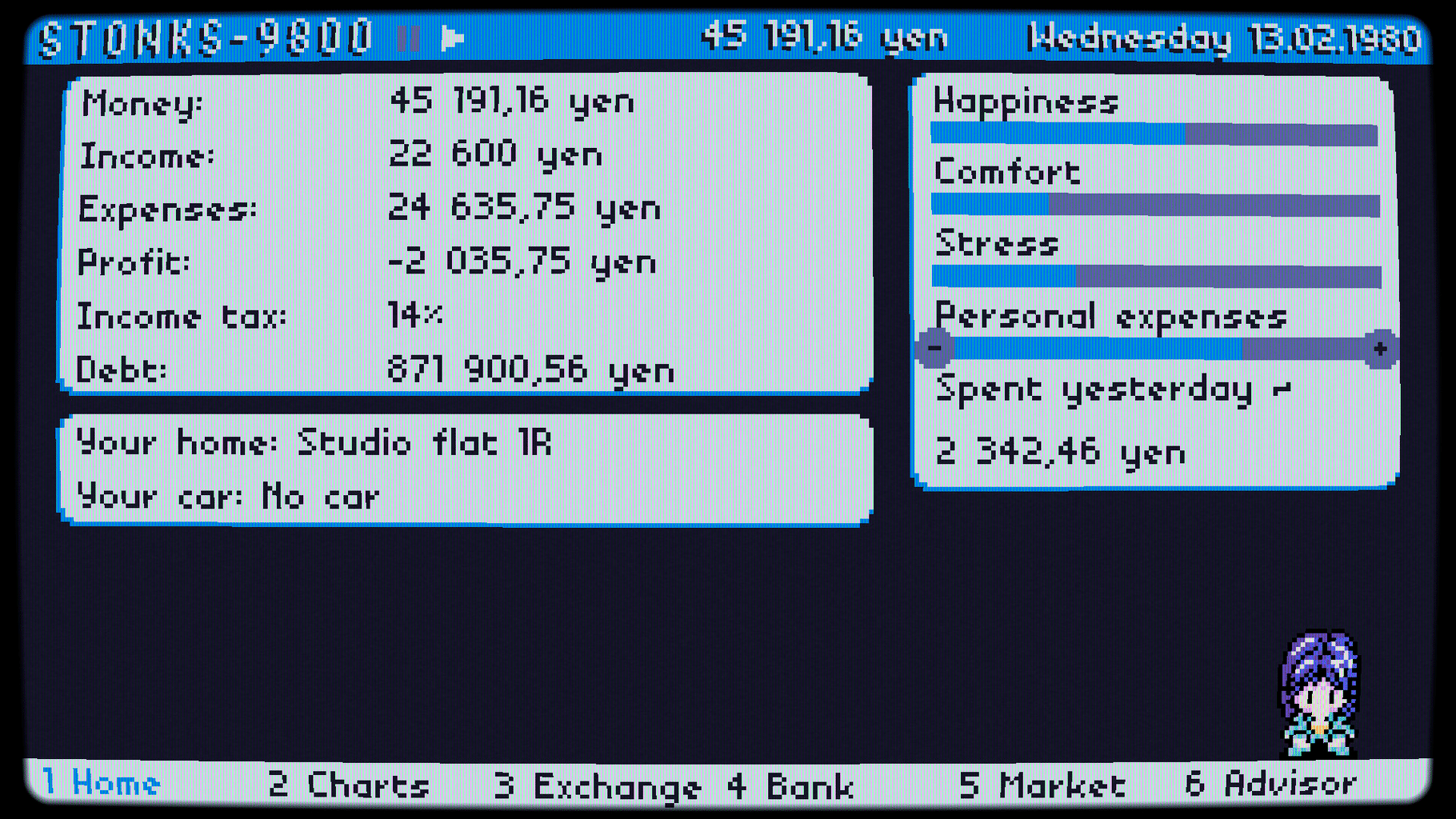 Stonks-9800: Stock Market Simulator screenshot