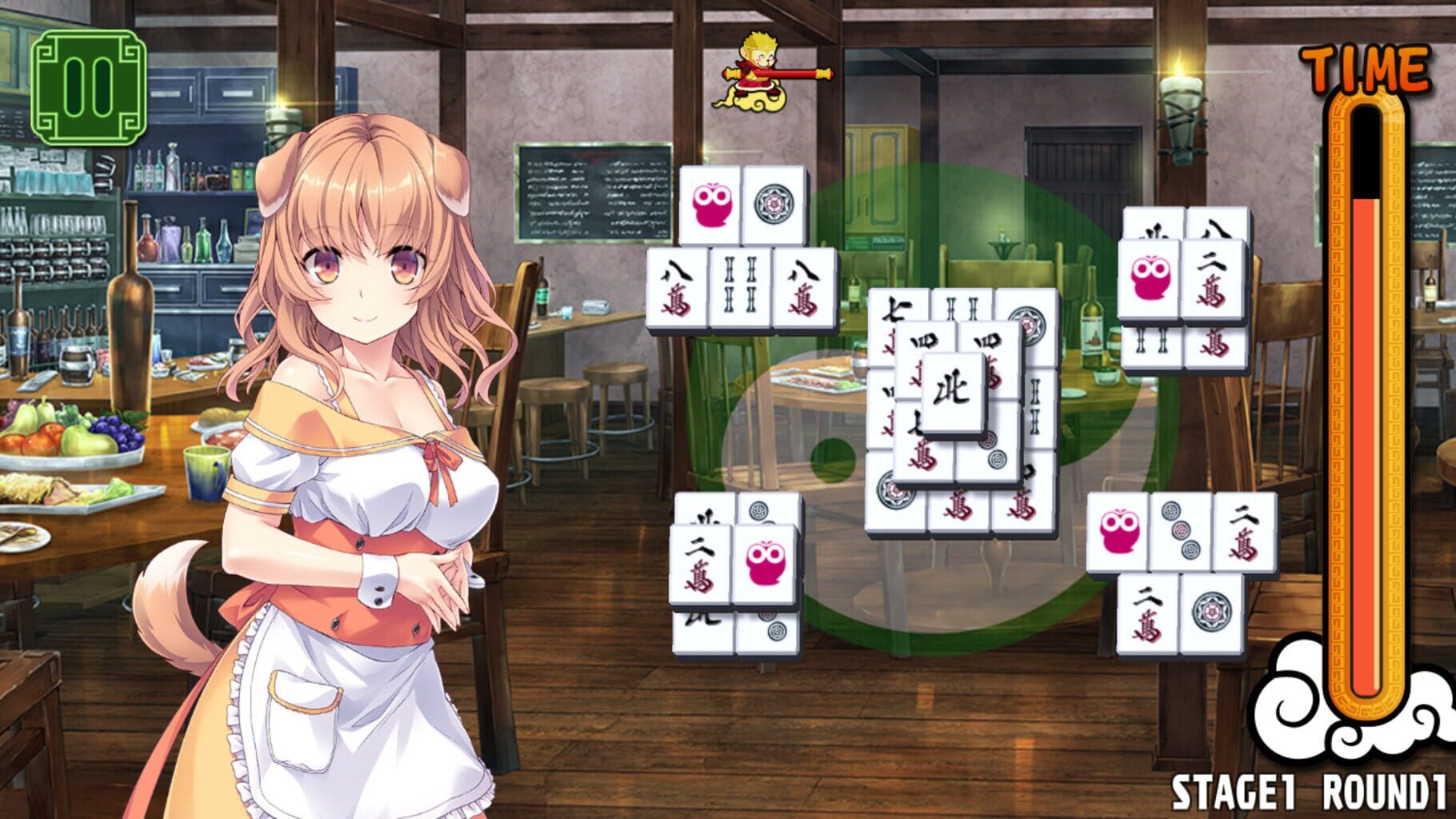 Pretty Girls Mahjong Solitaire: Green screenshot