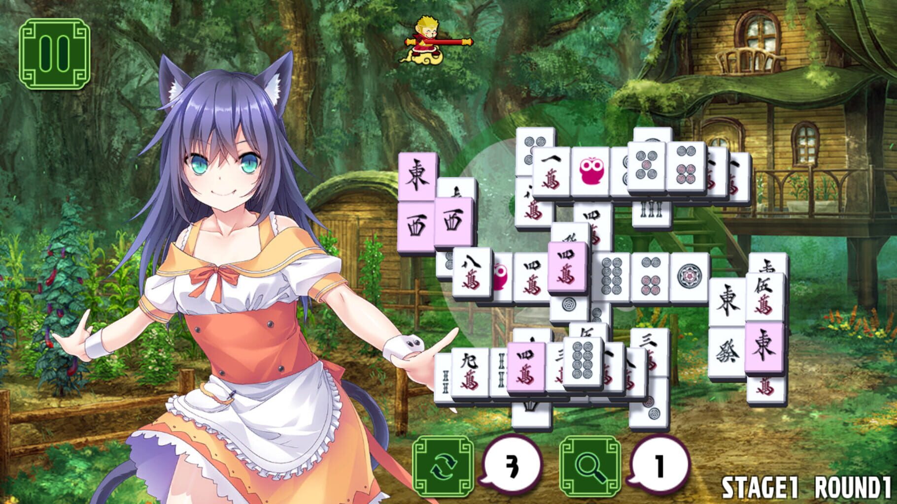 Pretty Girls Mahjong Solitaire: Green screenshot