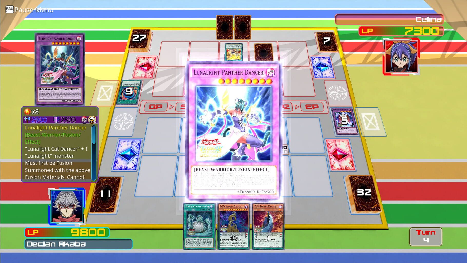 Captura de pantalla - Yu-Gi-Oh! Legacy of the Duelist: Arc-V - Declan vs Celina