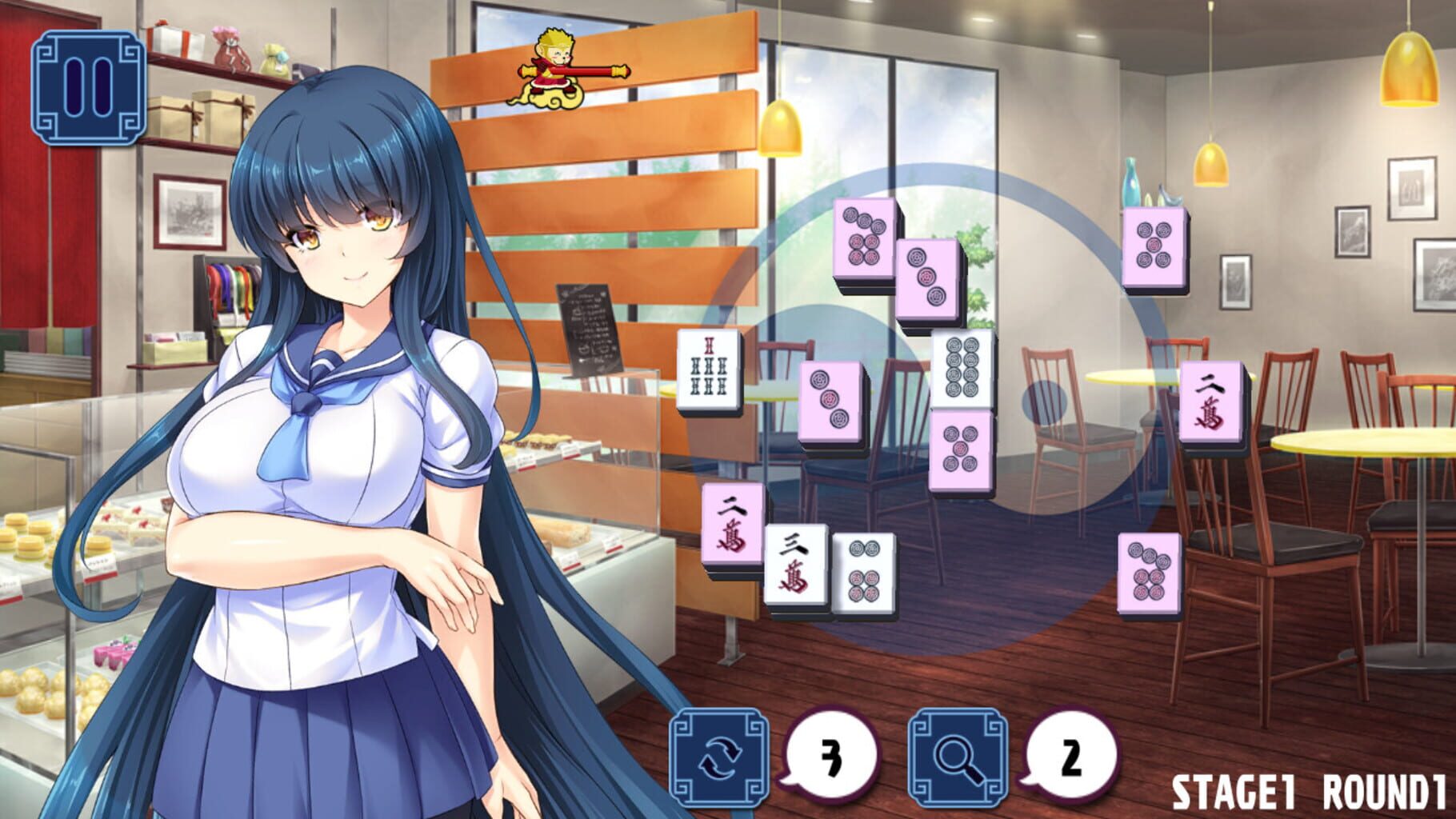 Pretty Girls Mahjong Solitaire: Blue screenshot