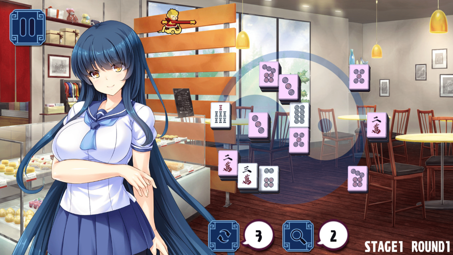 Pretty Girls Mahjong Solitaire: Blue screenshot