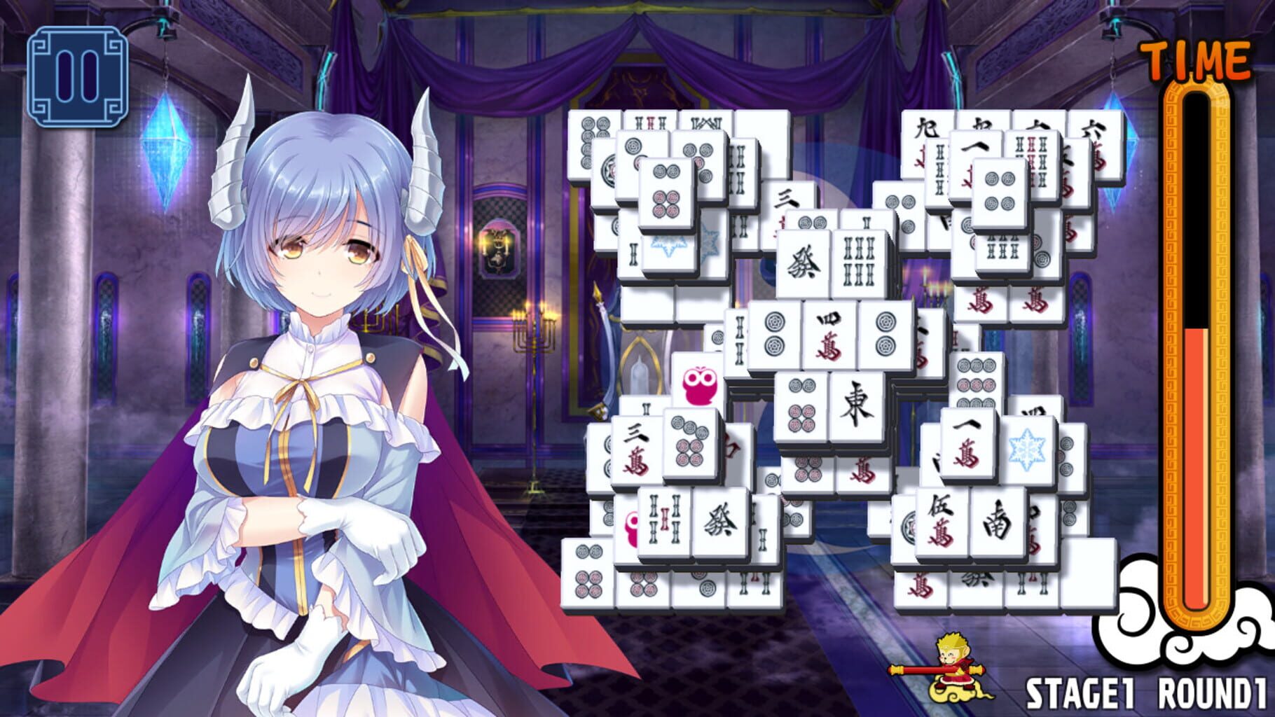 Pretty Girls Mahjong Solitaire: Blue screenshot