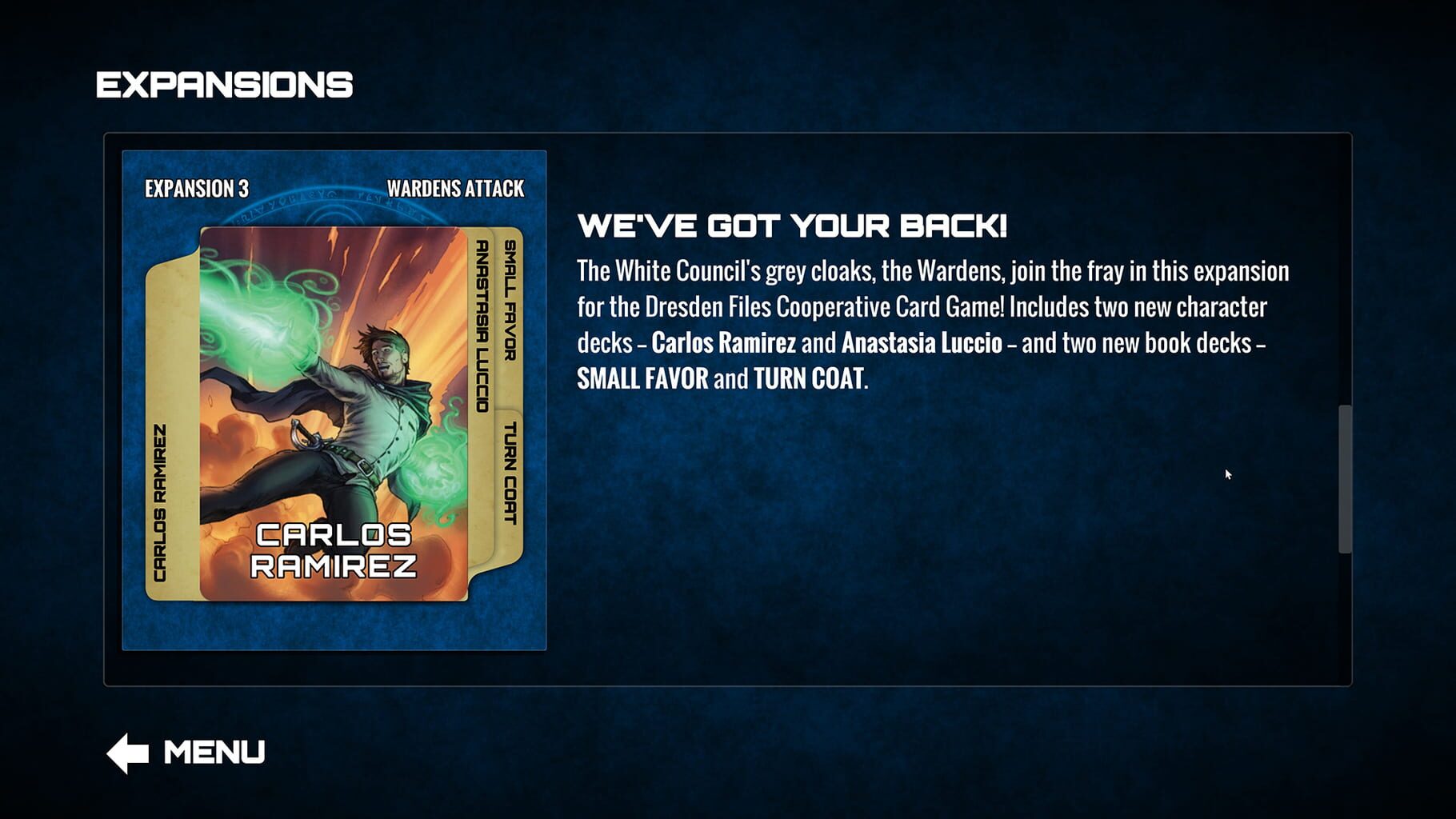 Captura de pantalla - Dresden Files Cooperative Card Game: Wardens Attack