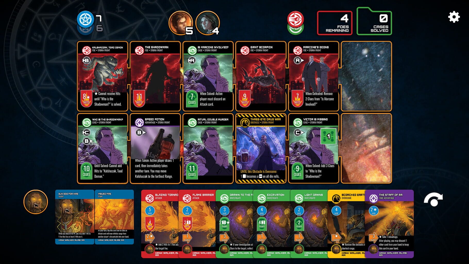 Captura de pantalla - Dresden Files Cooperative Card Game: Ra Crossover