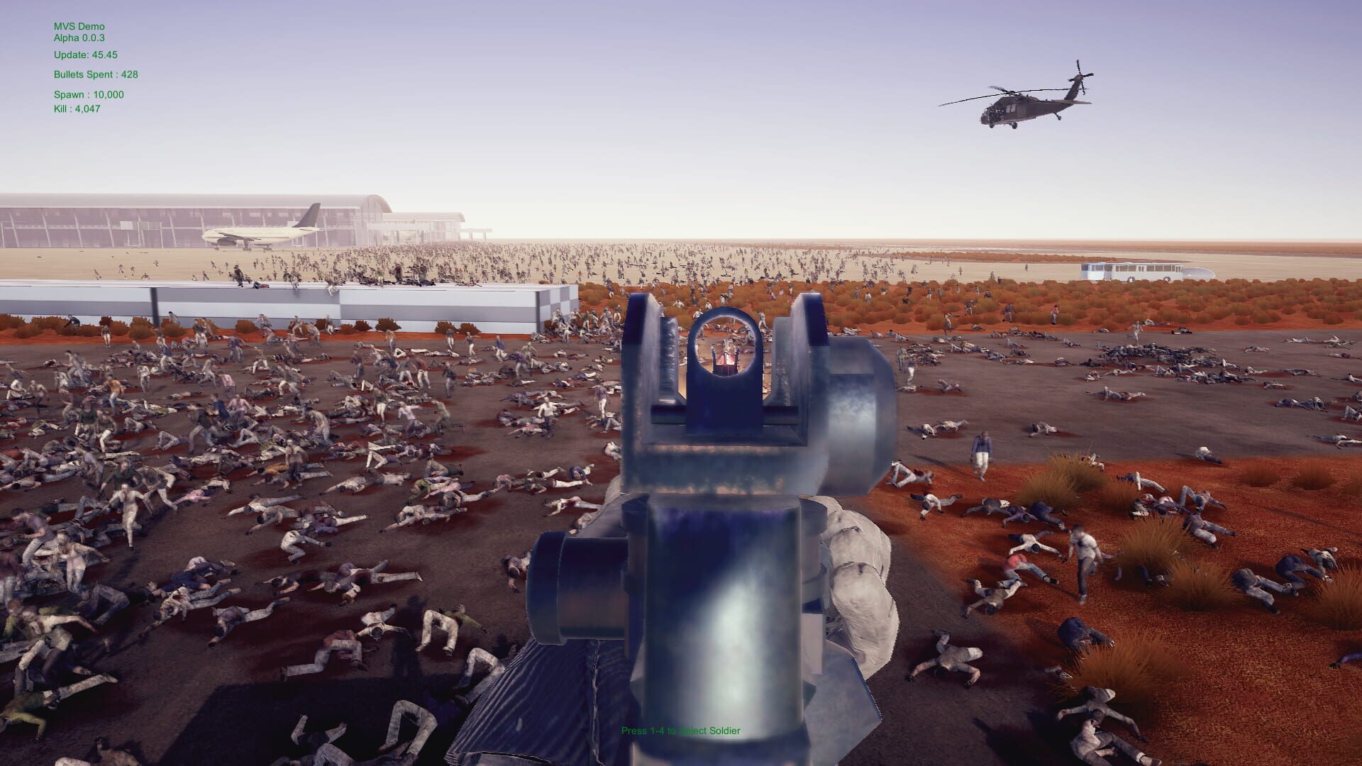 Minigun vs. Swarms of the Zombie Apocalypse Simulator - Screenshot