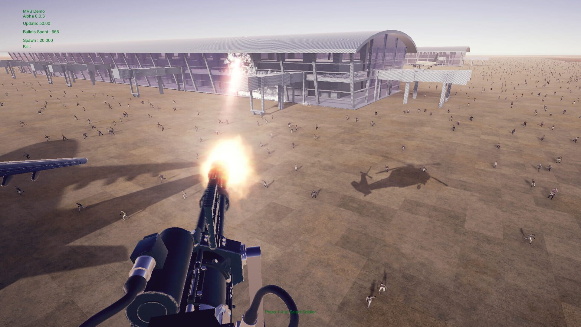 Minigun vs. Swarms of the Zombie Apocalypse Simulator - Screenshot