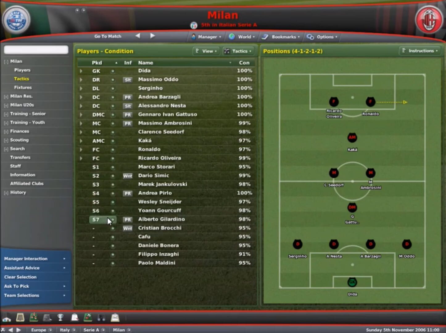 Captura de pantalla - Football Manager 2007