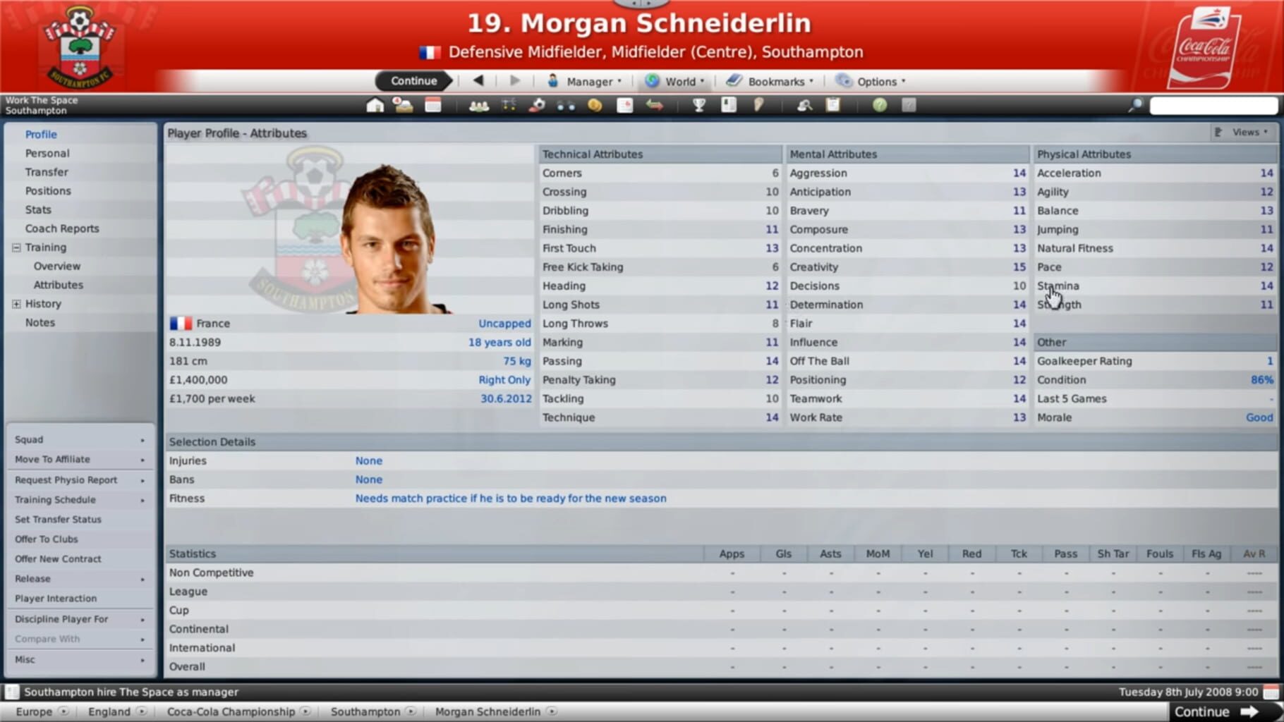 Captura de pantalla - Football Manager 2009