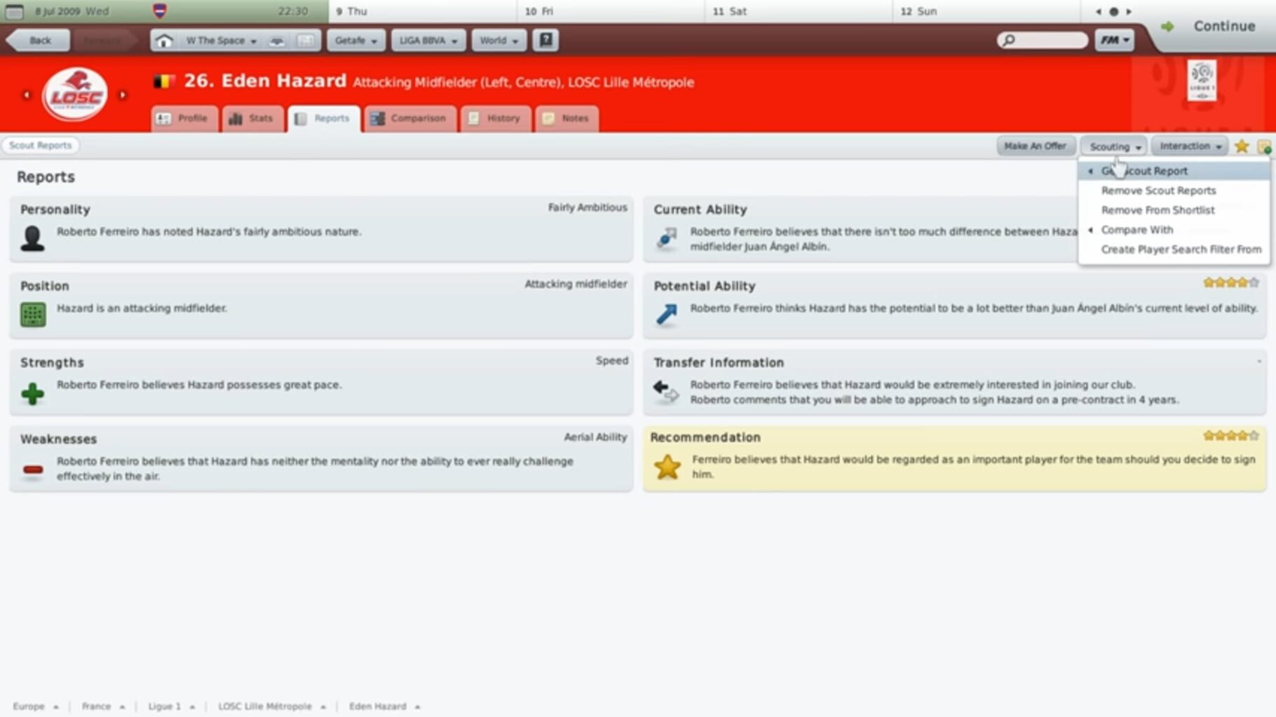 Captura de pantalla - Football Manager 2010