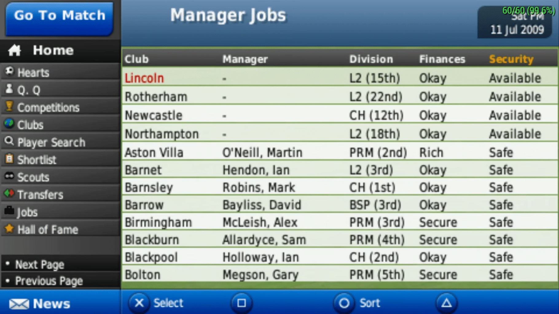 Football Manager Handheld 2010 screenshot