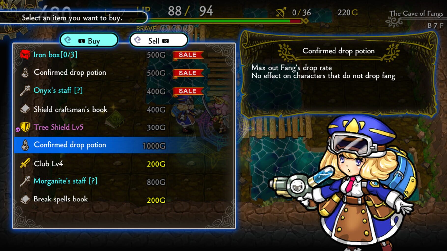 Dragon Fang Z: The Rose & Dungeon of Time - Extra Dungeon: The Cave of Fangs screenshot