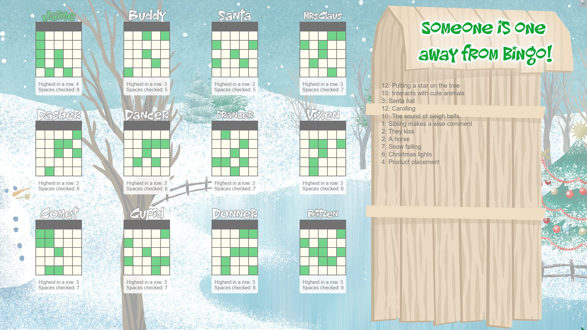Christmas Movie Bingo - Screenshot
