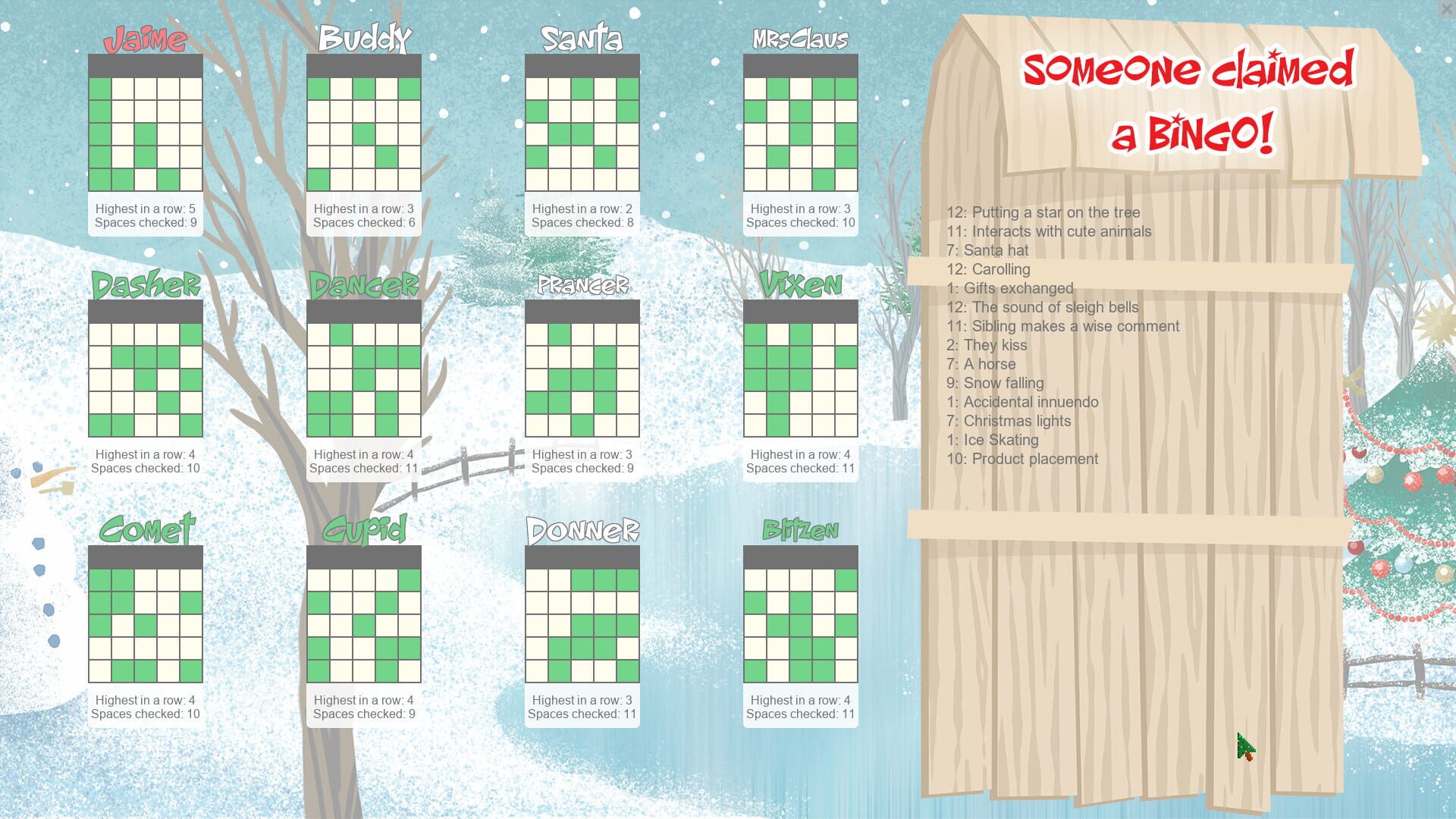 Christmas Movie Bingo - Screenshot