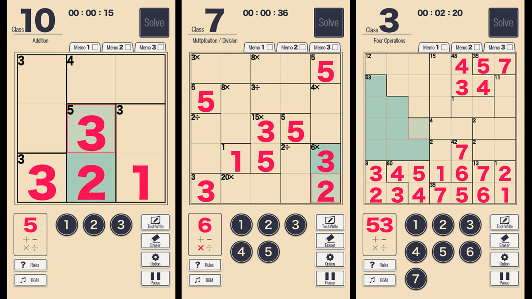 MMC Kenken: The World's Most Exciting Math and Logic Puzzle screenshot