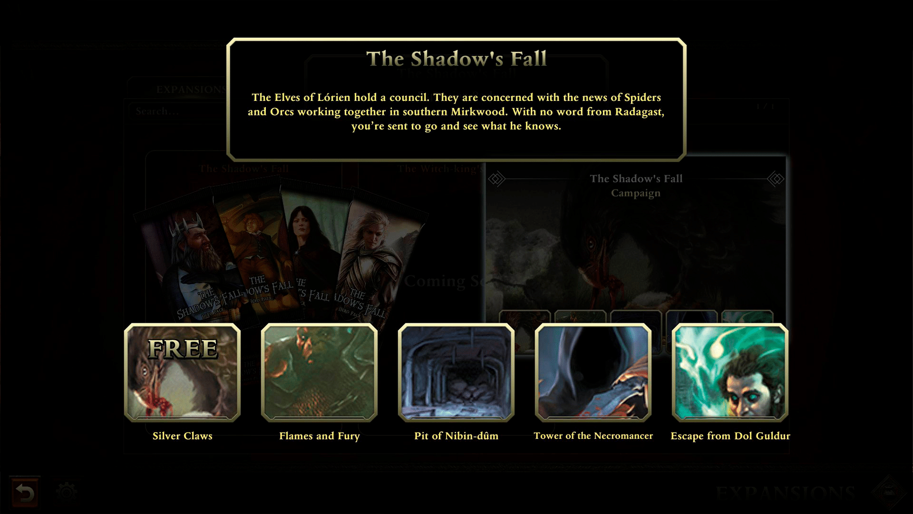 The Lord of The Rings ACG: The Shadow's Fall Expansion screenshot