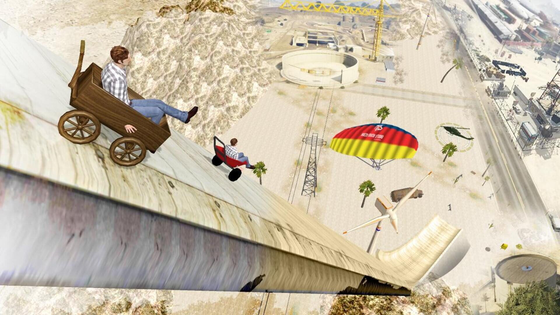 Wheels on Impossible Ramp - Screenshot