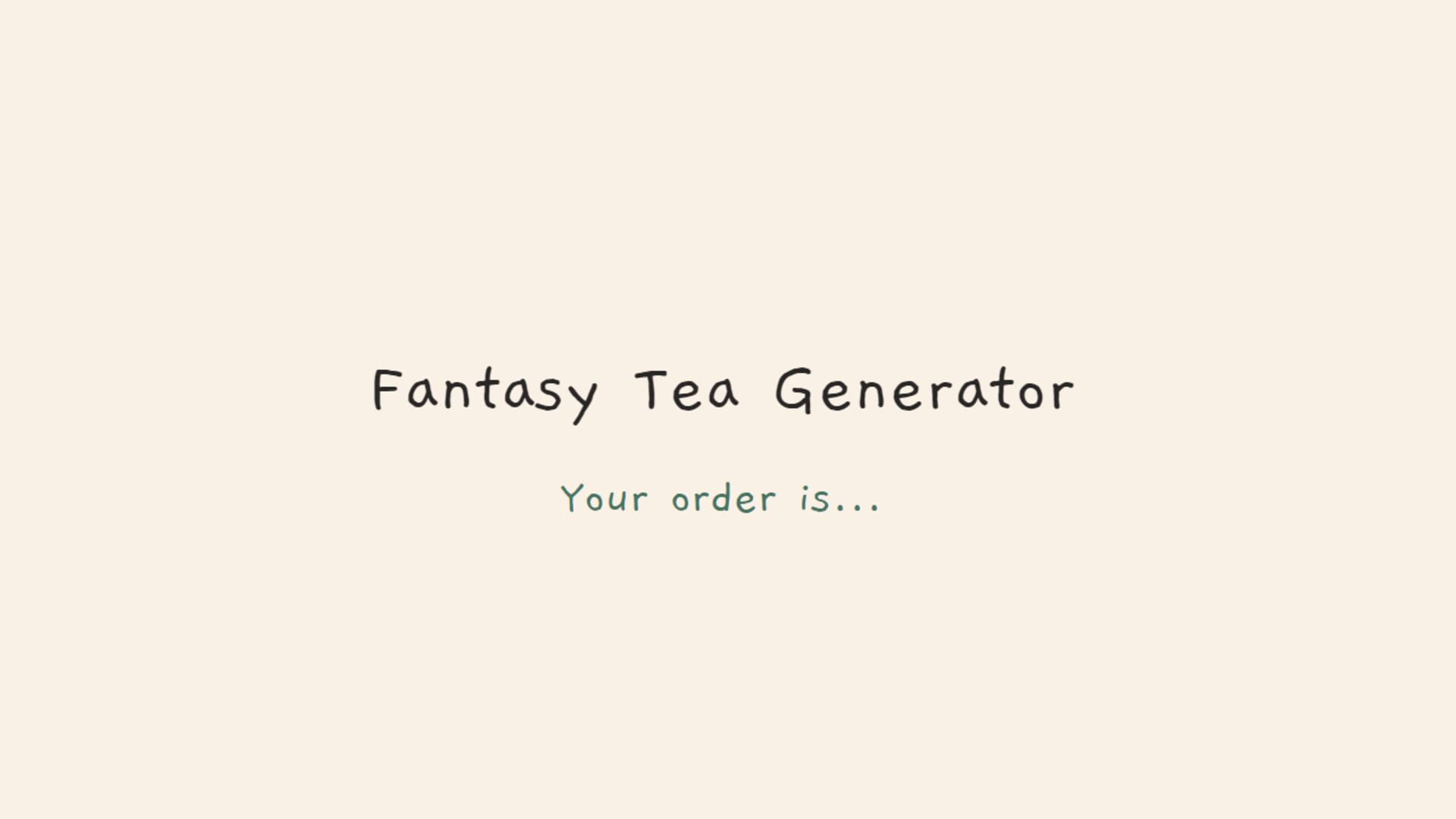 Fantasy Tea Generator - Screenshot
