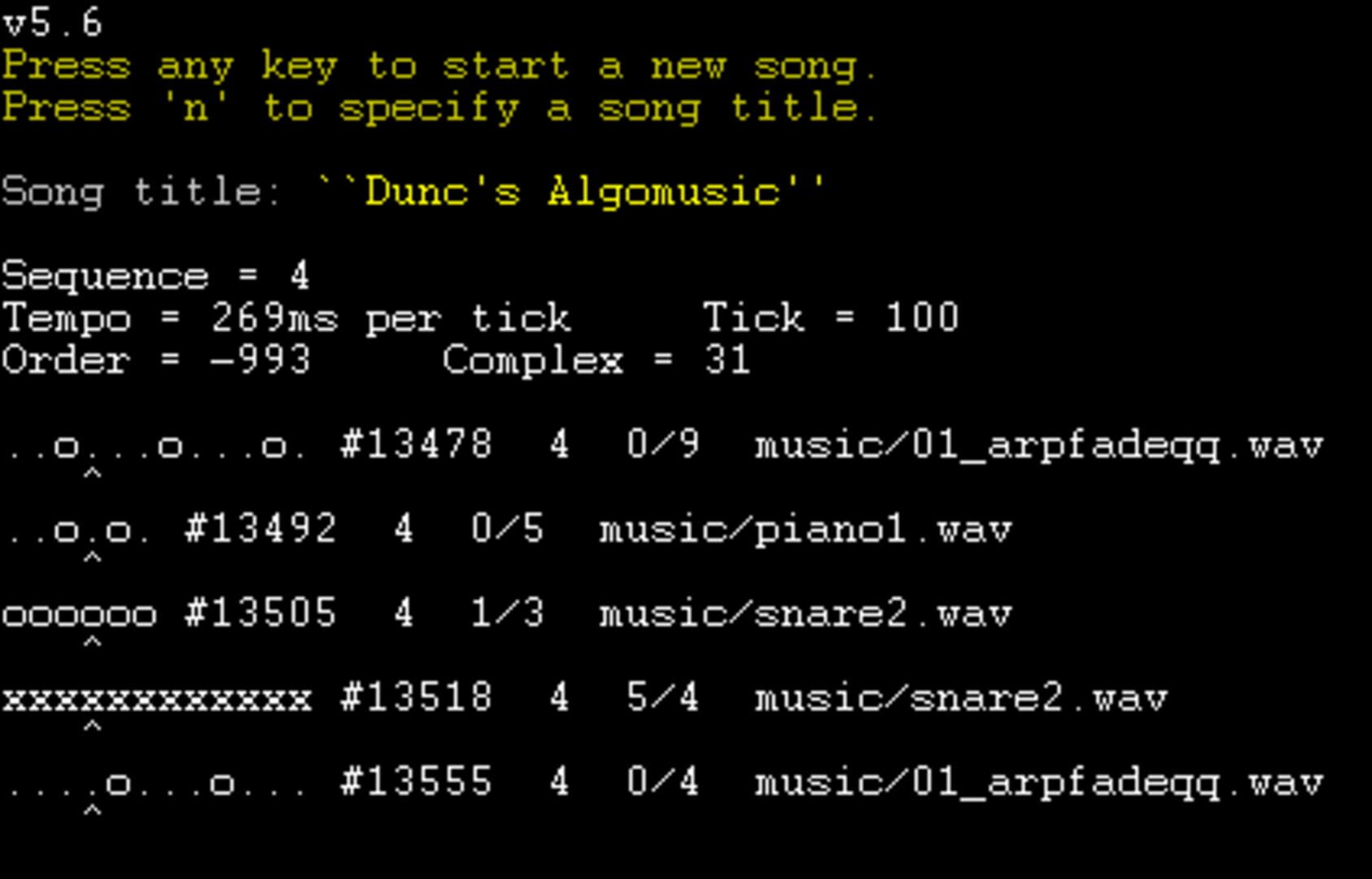 Dunc's Algomusic - Screenshot