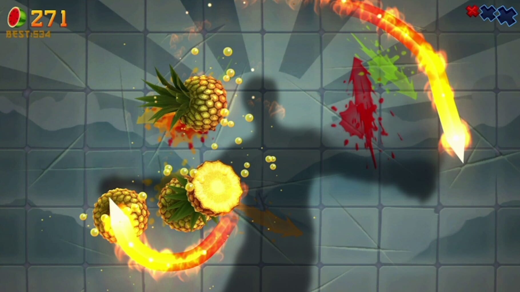 Captura de pantalla - Fruit Ninja Kinect