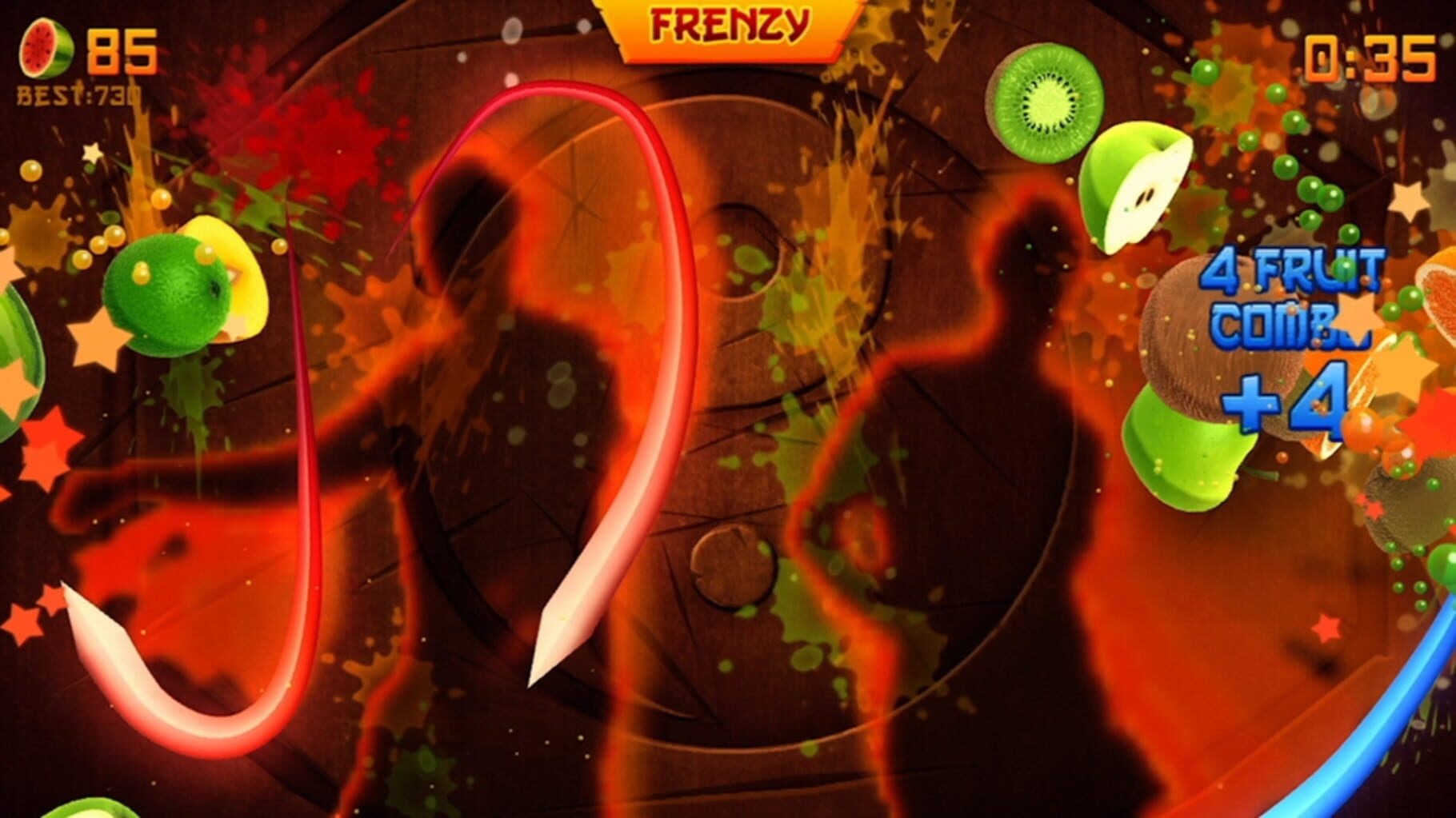 Captura de pantalla - Fruit Ninja Kinect