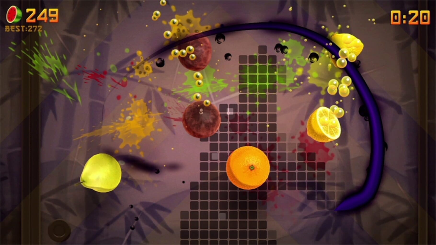 Captura de pantalla - Fruit Ninja Kinect