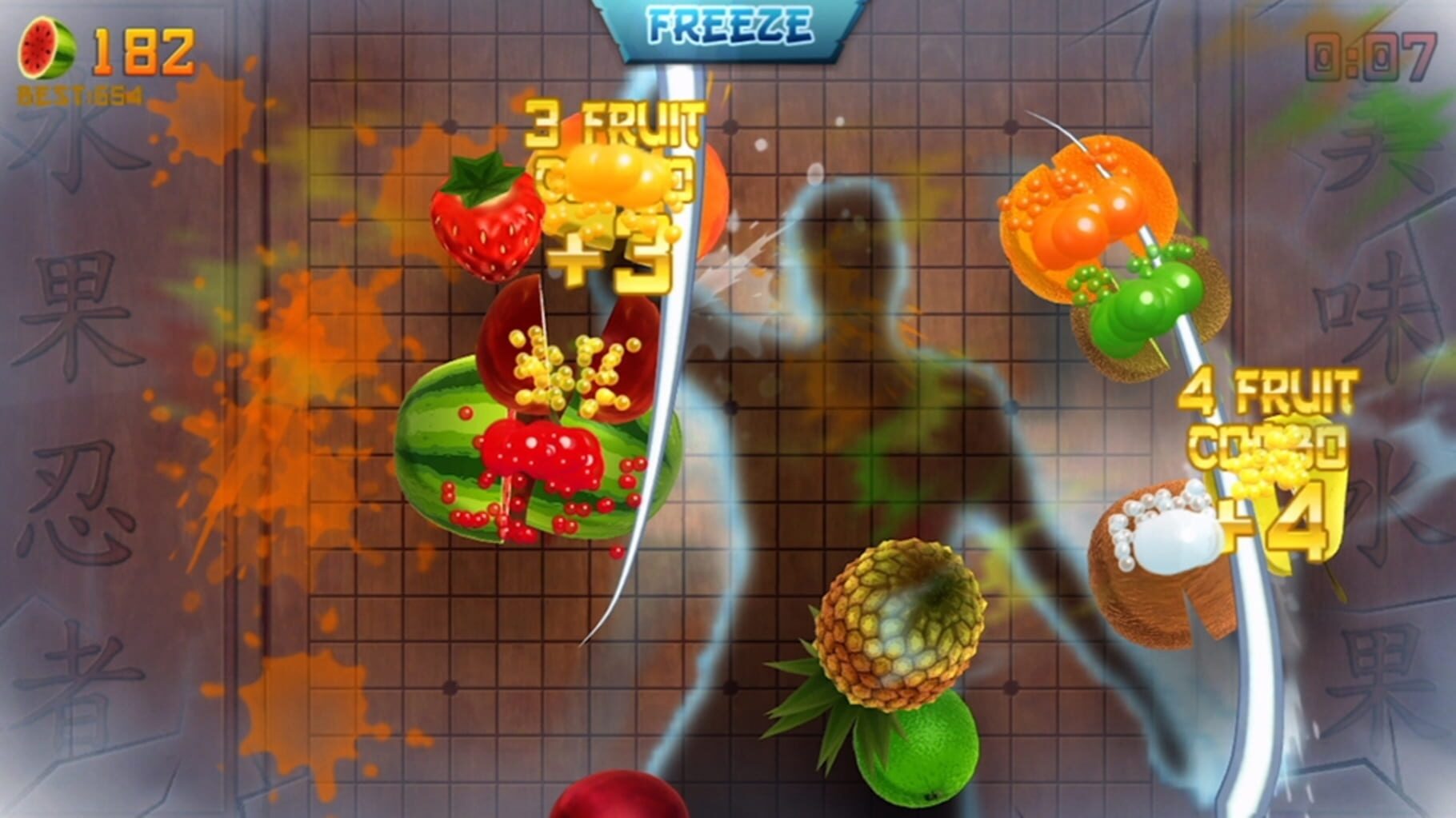 Captura de pantalla - Fruit Ninja Kinect