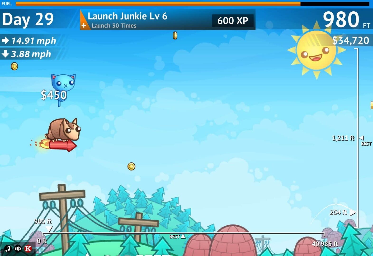 Curl Up and Fly! - Screenshot