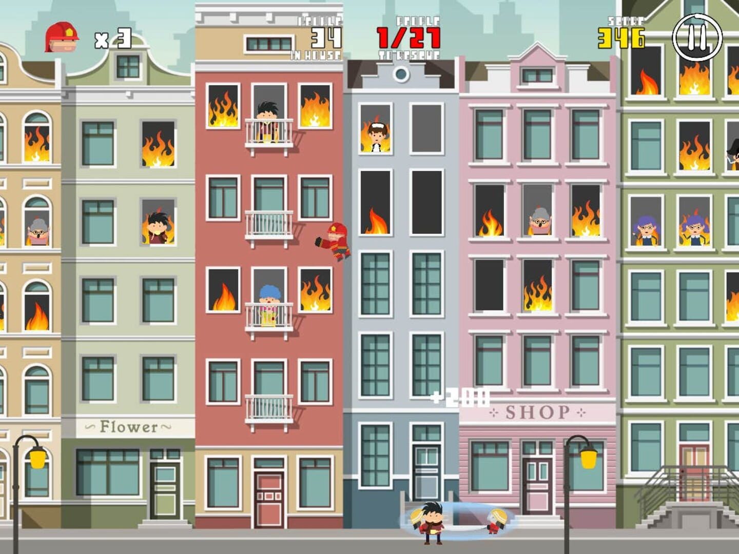 Flying Hero: City on fire - Screenshot