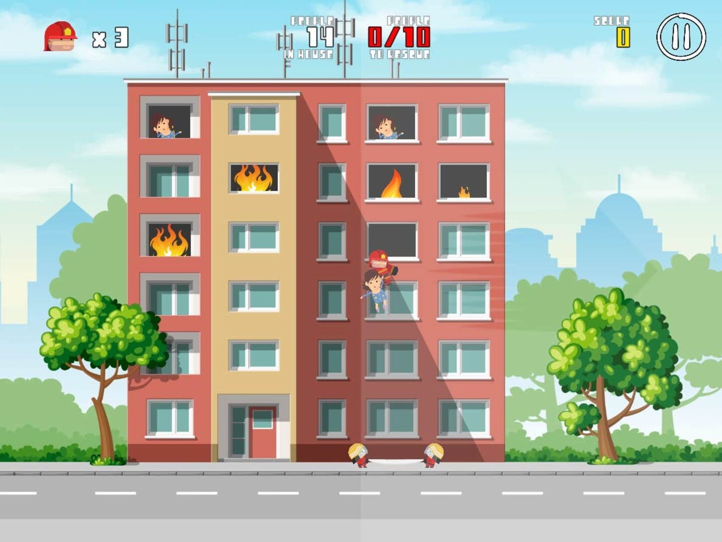 Flying Hero: City on fire - Screenshot