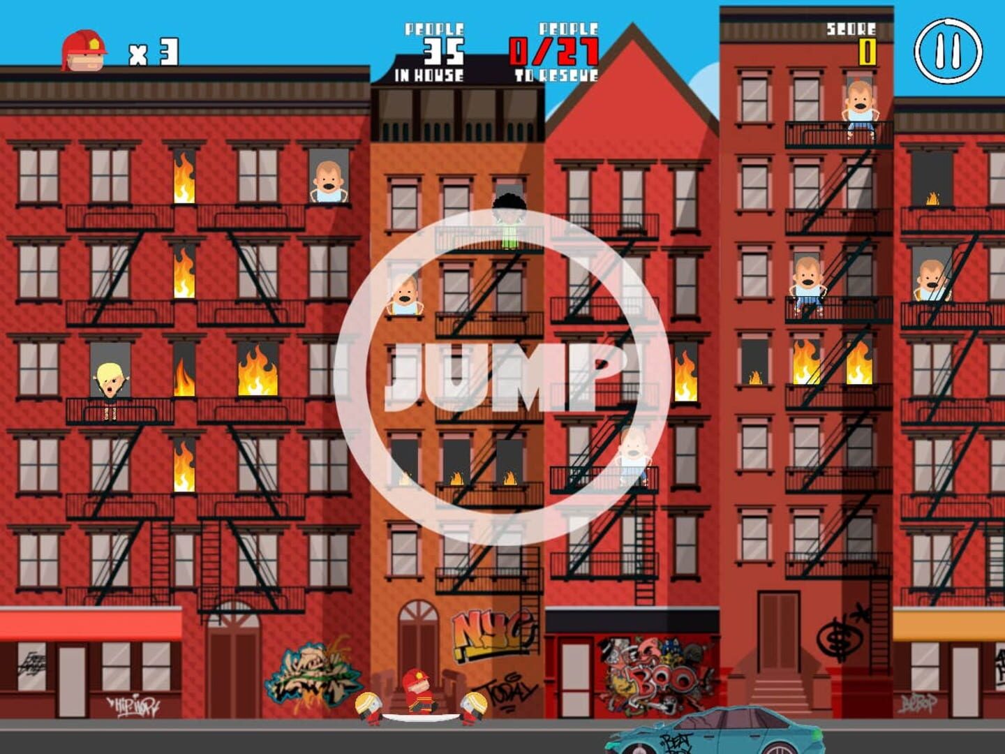 Flying Hero: City on fire - Screenshot