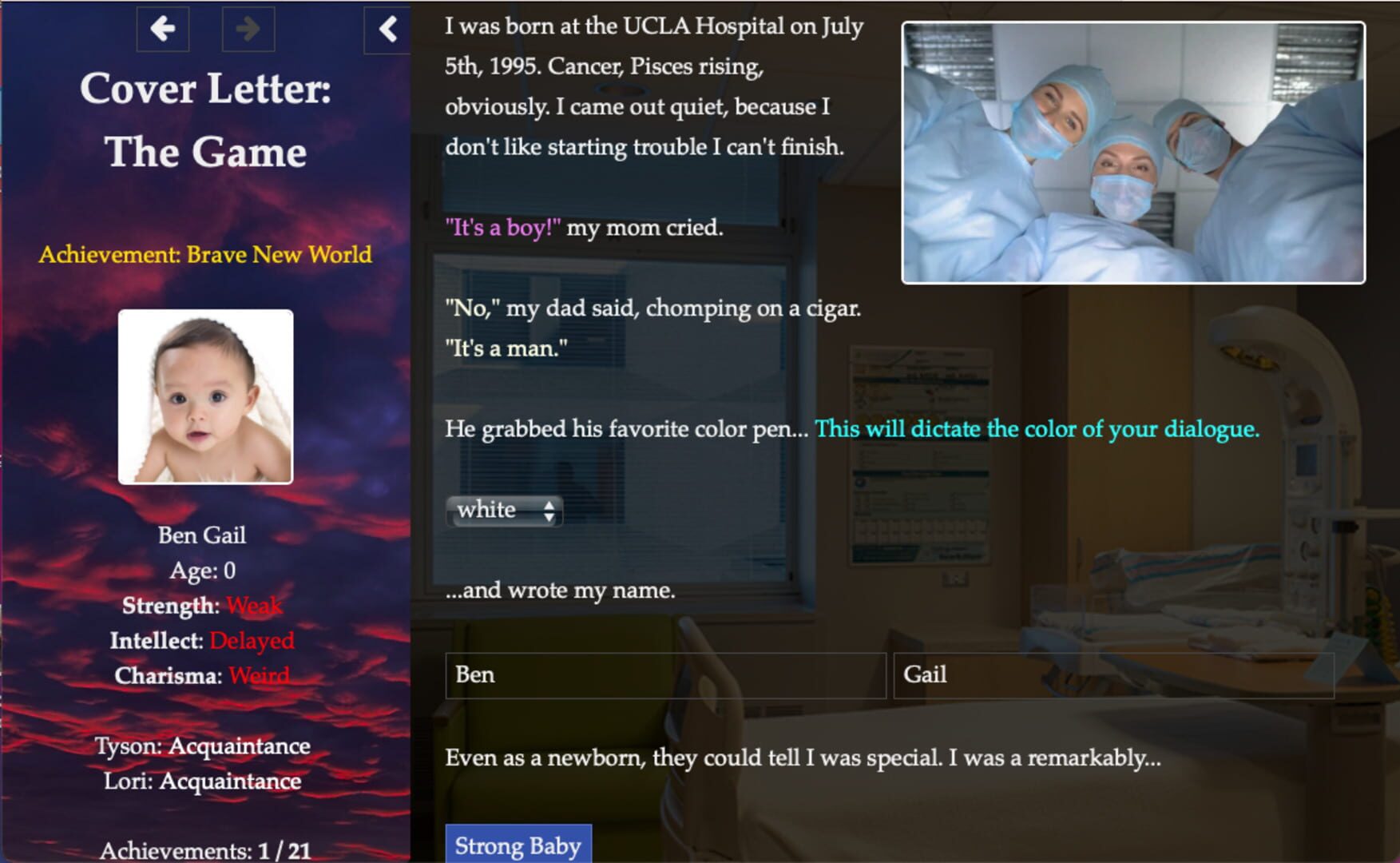 Cover Letter: The Game - Screenshot