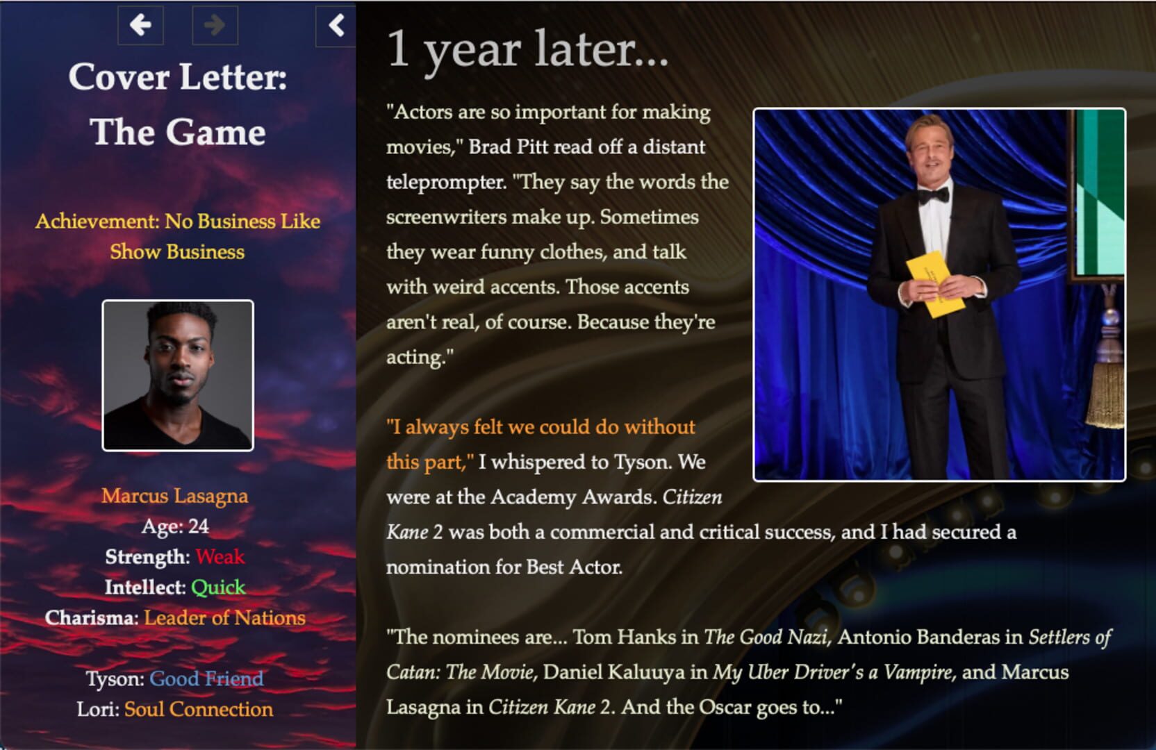 Cover Letter: The Game - Screenshot
