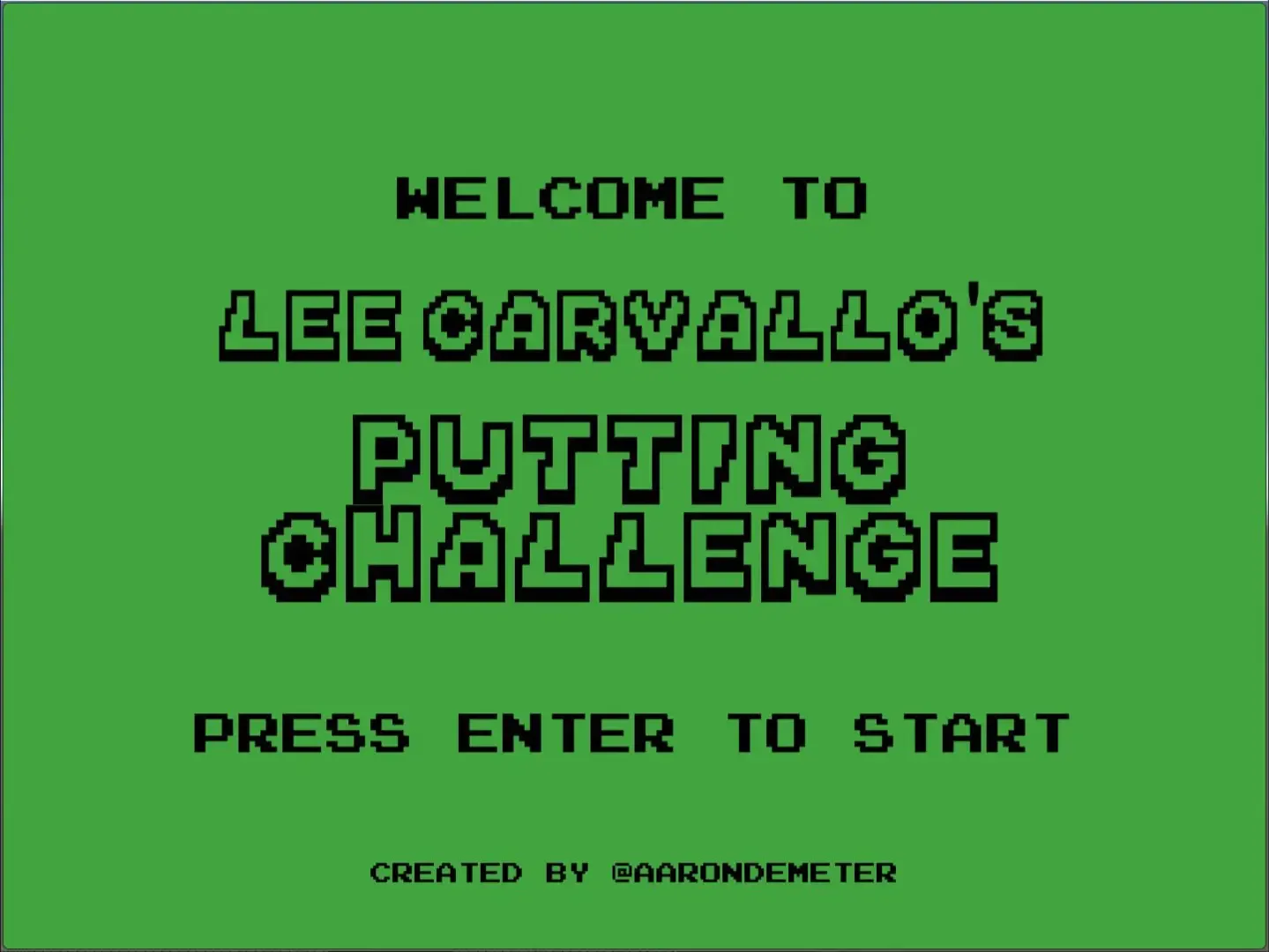 Lee Carvallo's Putting Challenge