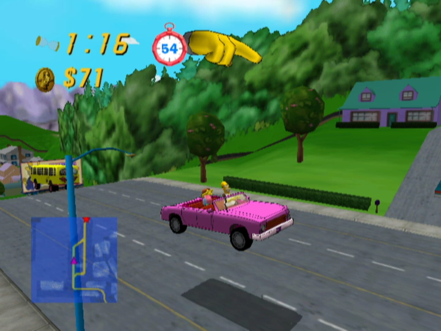 Captura de pantalla - The Simpsons: Road Rage