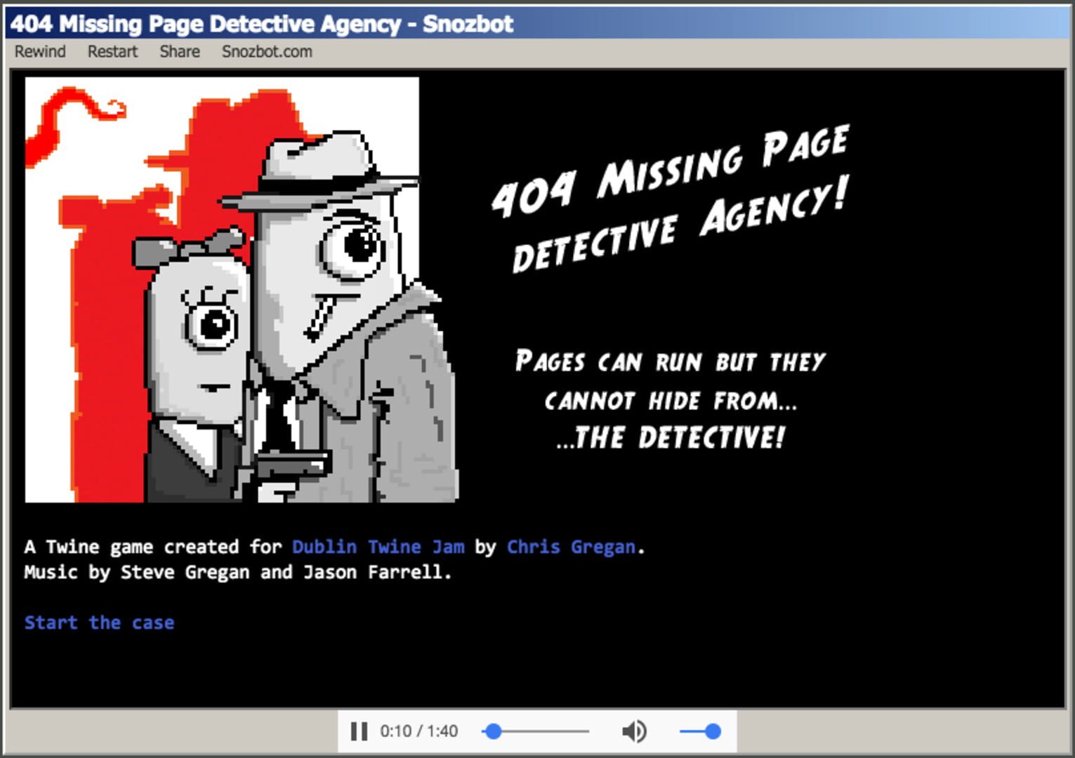 404 Missing Page Detective Agency - Screenshot