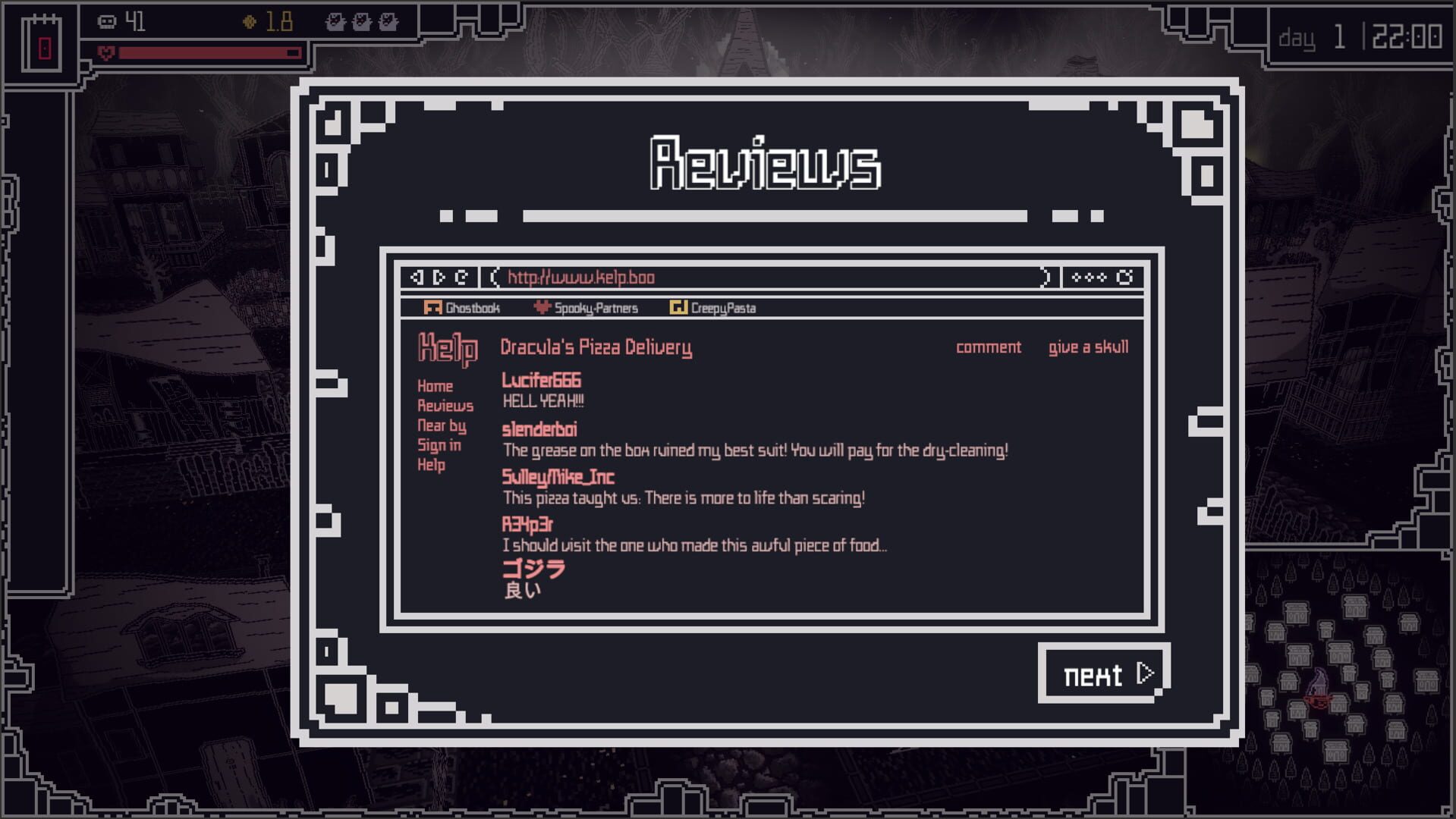 Dracula's Pizza Delivery - Screenshot