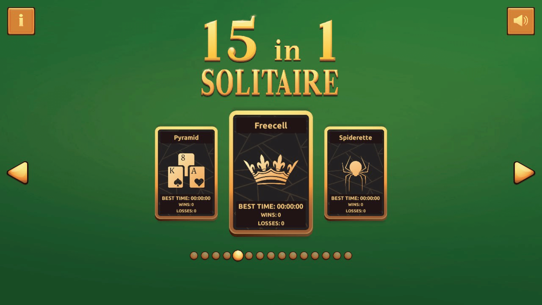 15 in 1 Solitaire screenshot