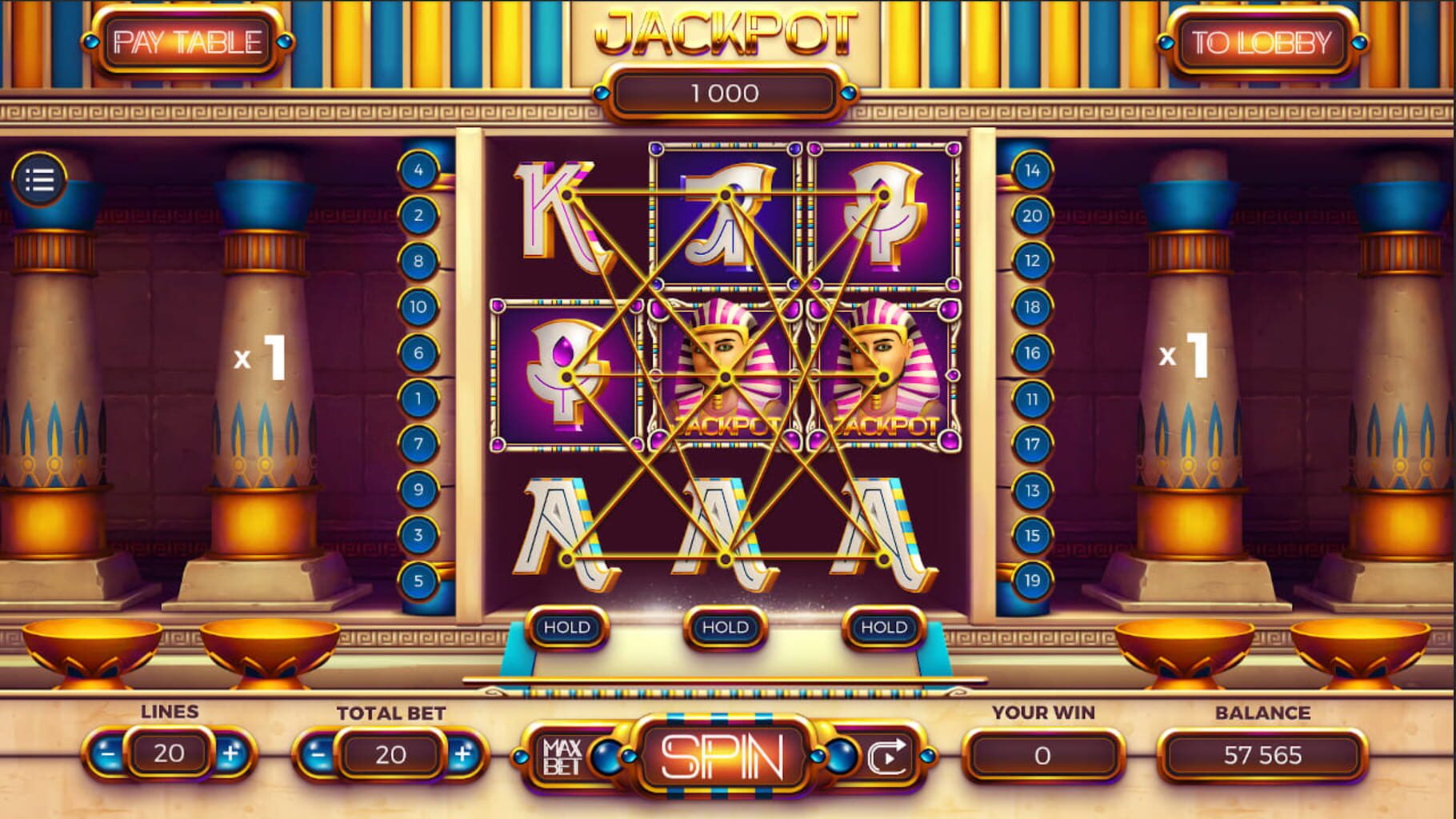 Pyramids Slot Machines screenshot