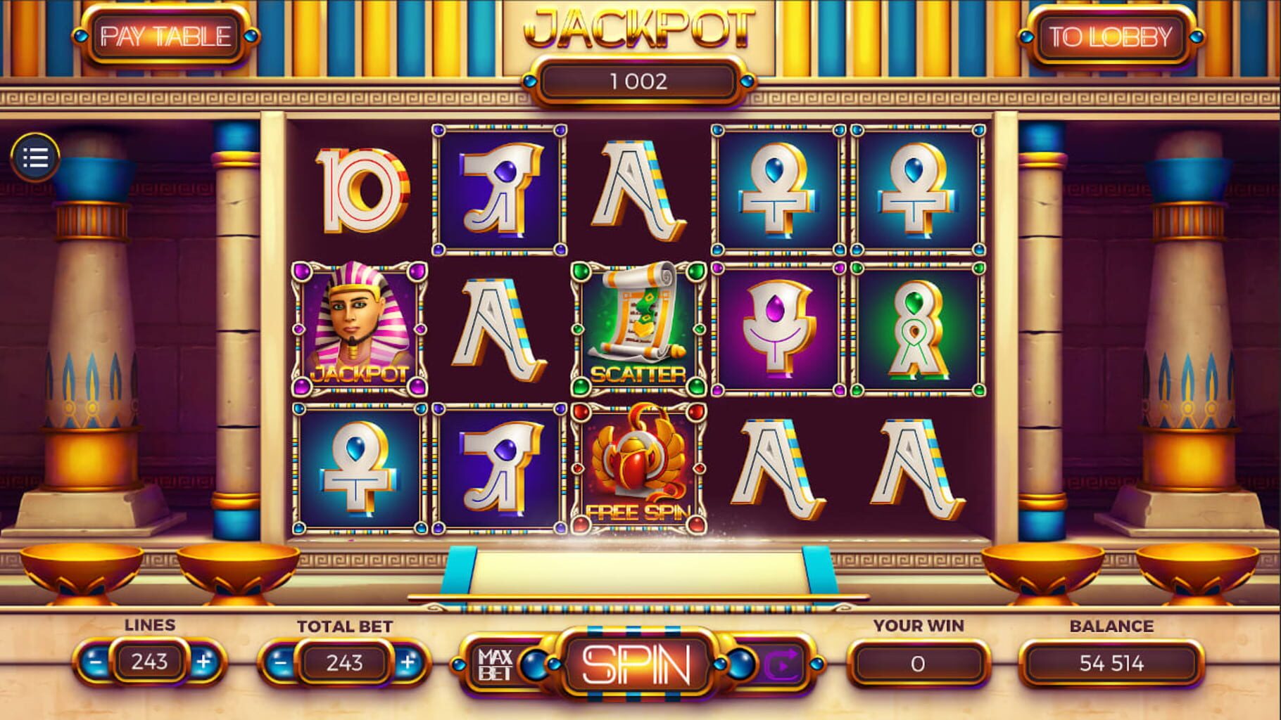 Pyramids Slot Machines screenshot